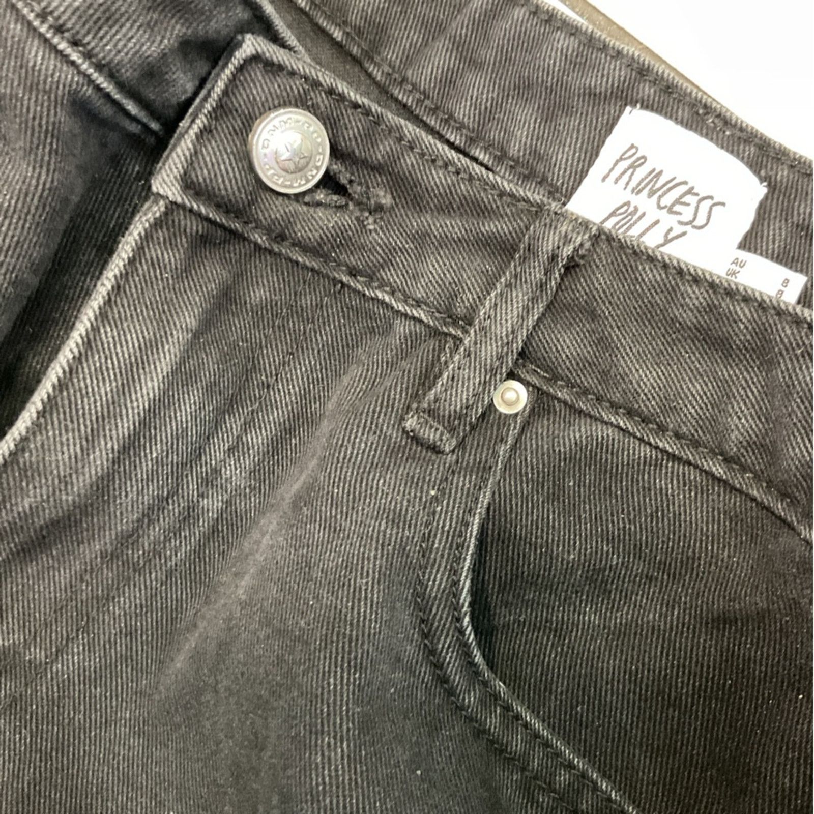 PRINCESS POLLY Princess Polly Black Wide Leg Jeans Size 27" / US 4 / IT 40 - 6 Thumbnail