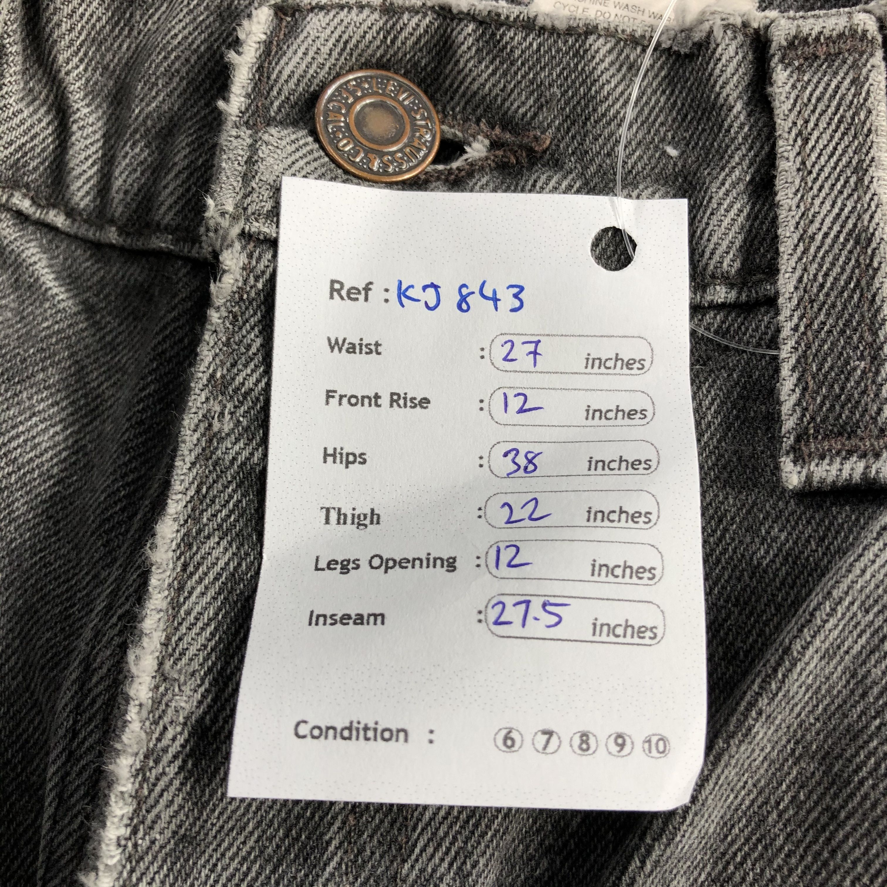 Levi's Vintage Levi's 550 Jeans Distress Faded Black Denim KJ843 Size US 27 - 15 Thumbnail