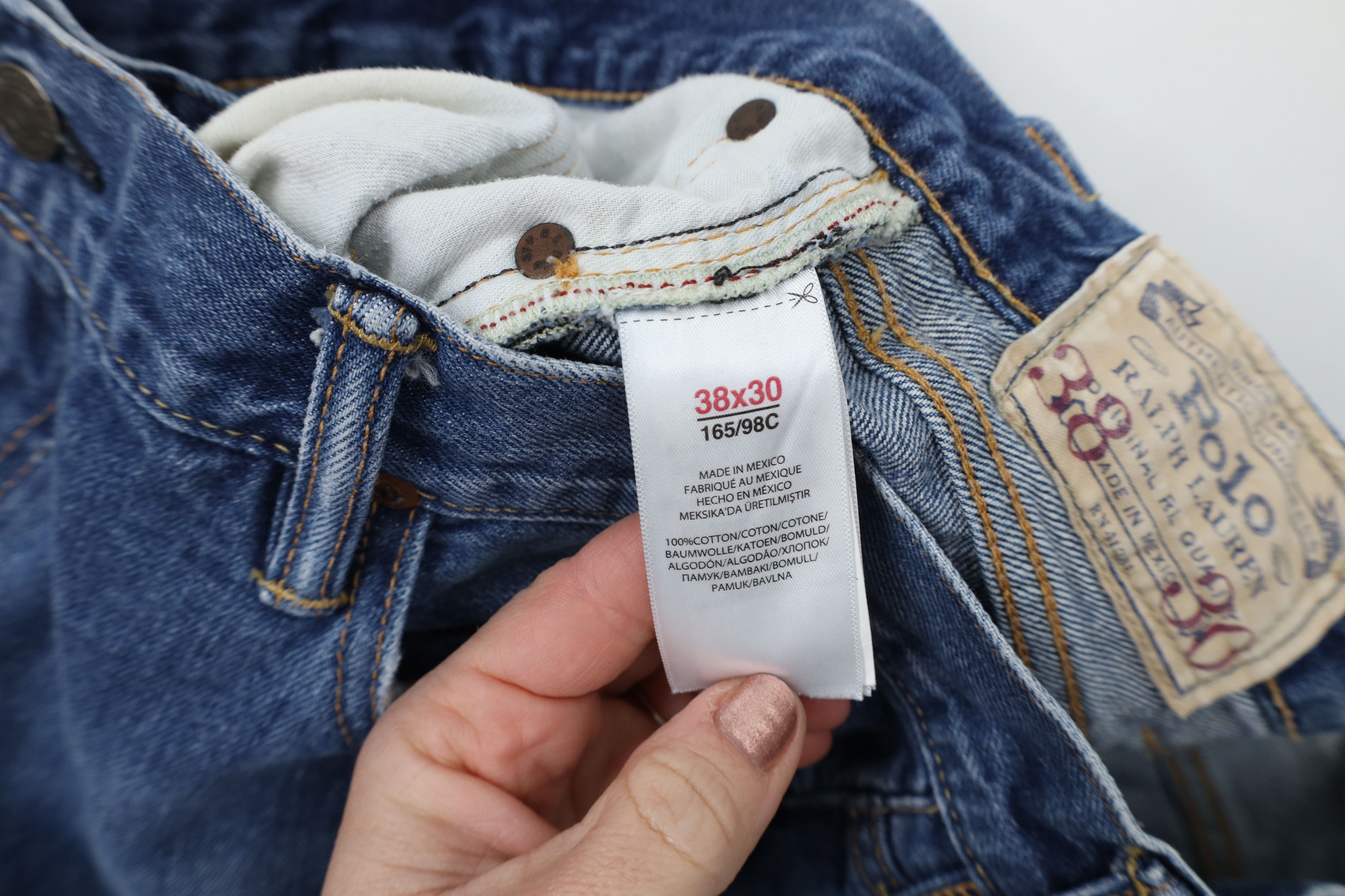 Ralph Lauren × Vintage Vintage Ralph Lauren Straight Leg Denim Jeans Blue Cotton Size US 38 / EU 54 - 10 Thumbnail