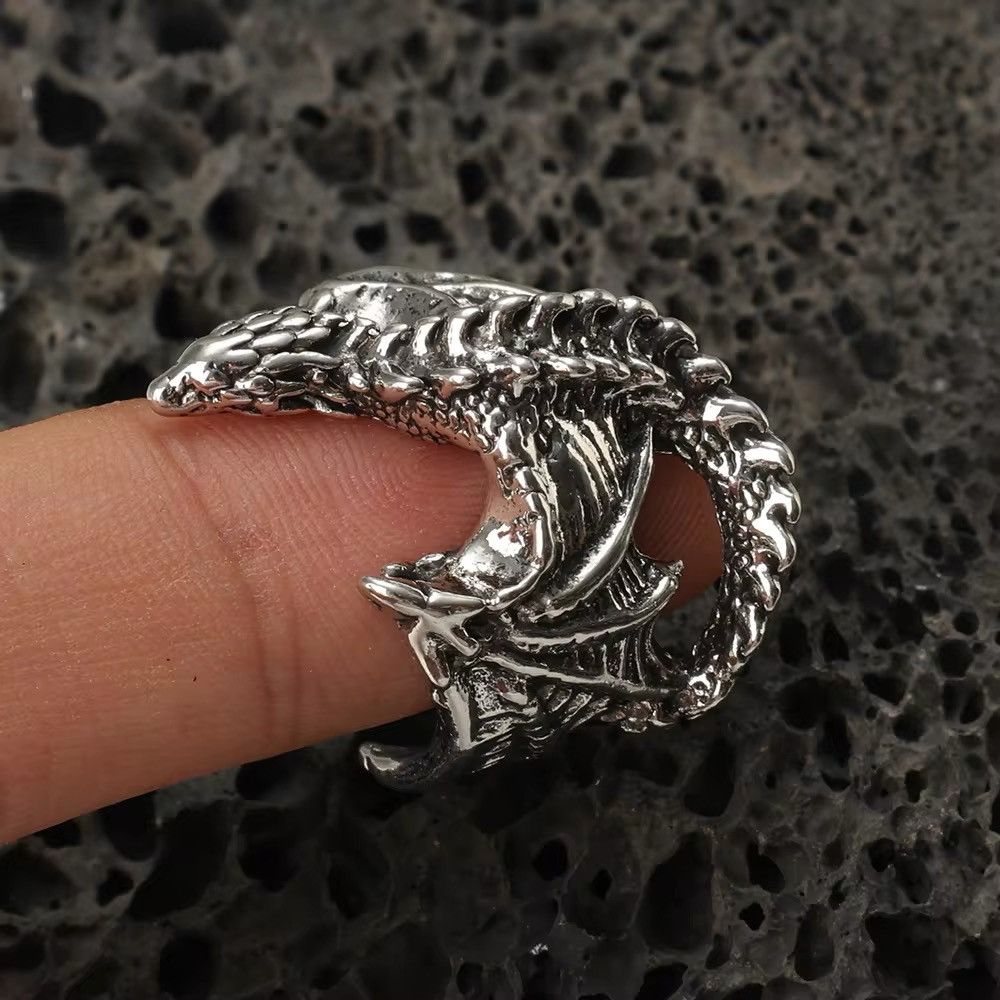 Jewelry Gothic Skull Dragon Ring Size ONE SIZE - 6 Thumbnail