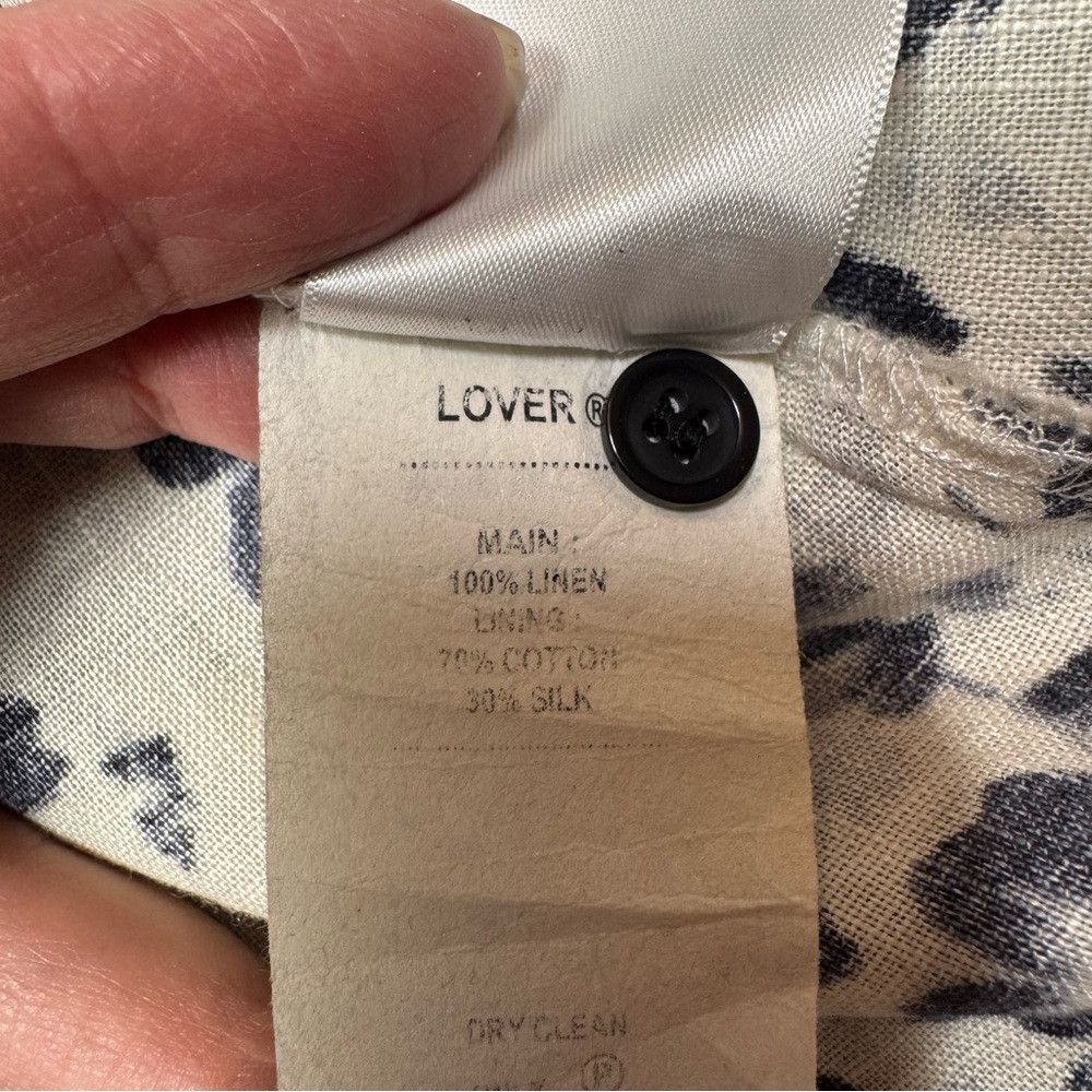 Other LOVER Black Floral Linen Short Sleeve Front Button Mini Dre Size XS / US 0-2 / IT 36-38 - 8 Thumbnail