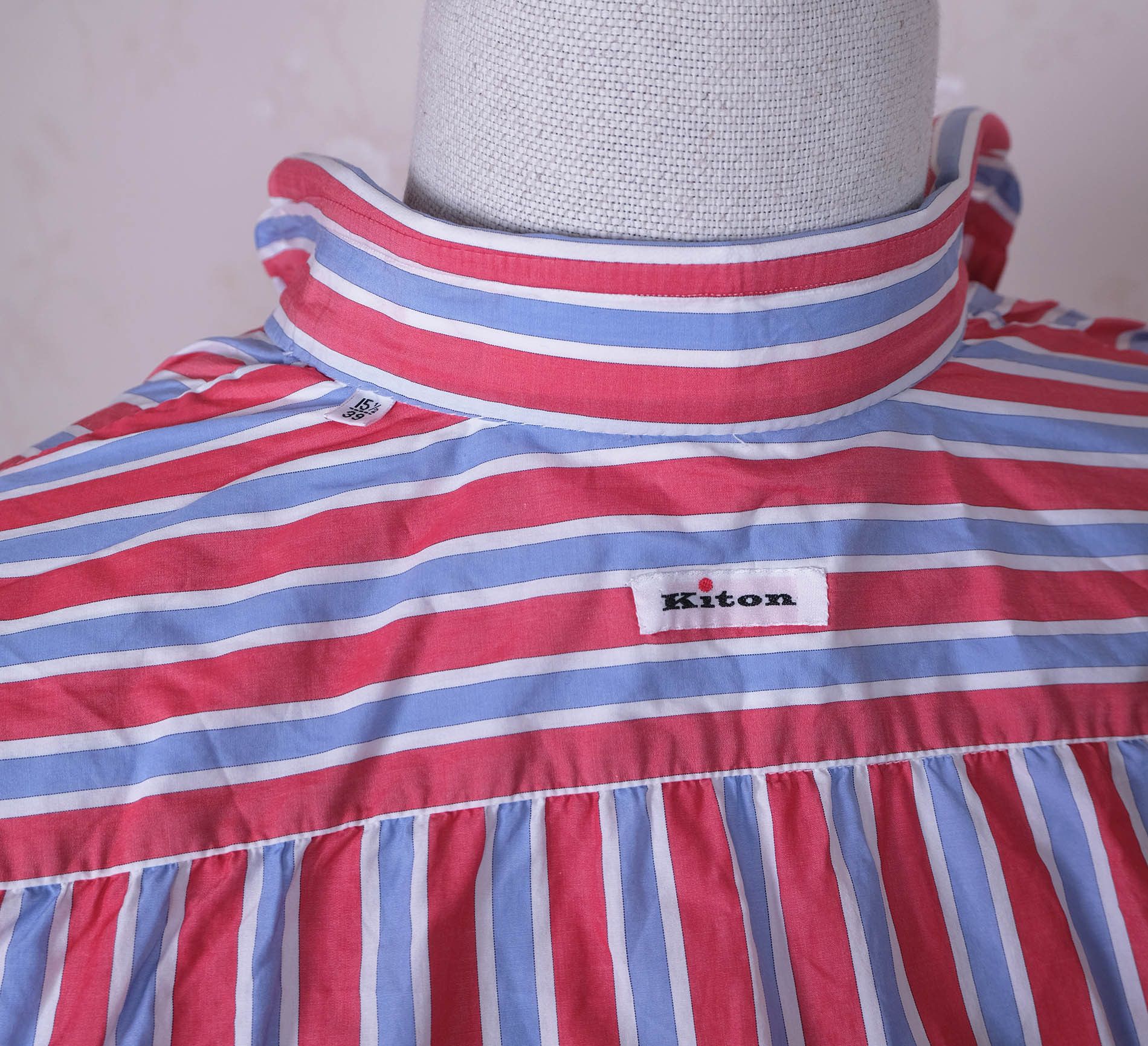 Kiton Kiton, blue-red-white shirt, size 39, hand sewn, RRP 720 e Size US S / EU 44-46 / 1 - 6 Thumbnail