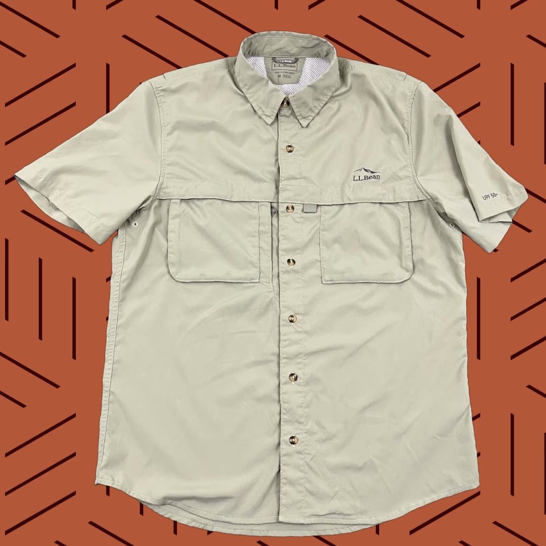 Vintage LL Bean Tropicwear Shirt Mens Medium Reg Green Hiking Fishing Button Up UPF 50+ Size US M / EU 48-50 / 2 - 1 Thumbnail