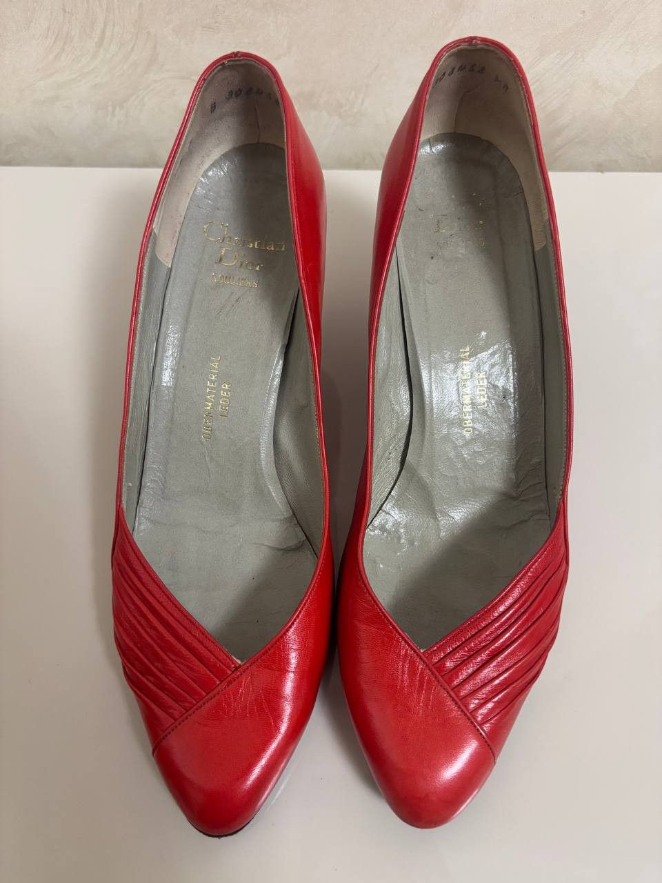 Christian Dior Monsieur Christian Dior Vintage Red Leather Pumps – Made in France Size US 7 / IT 37 - 1 Thumbnail