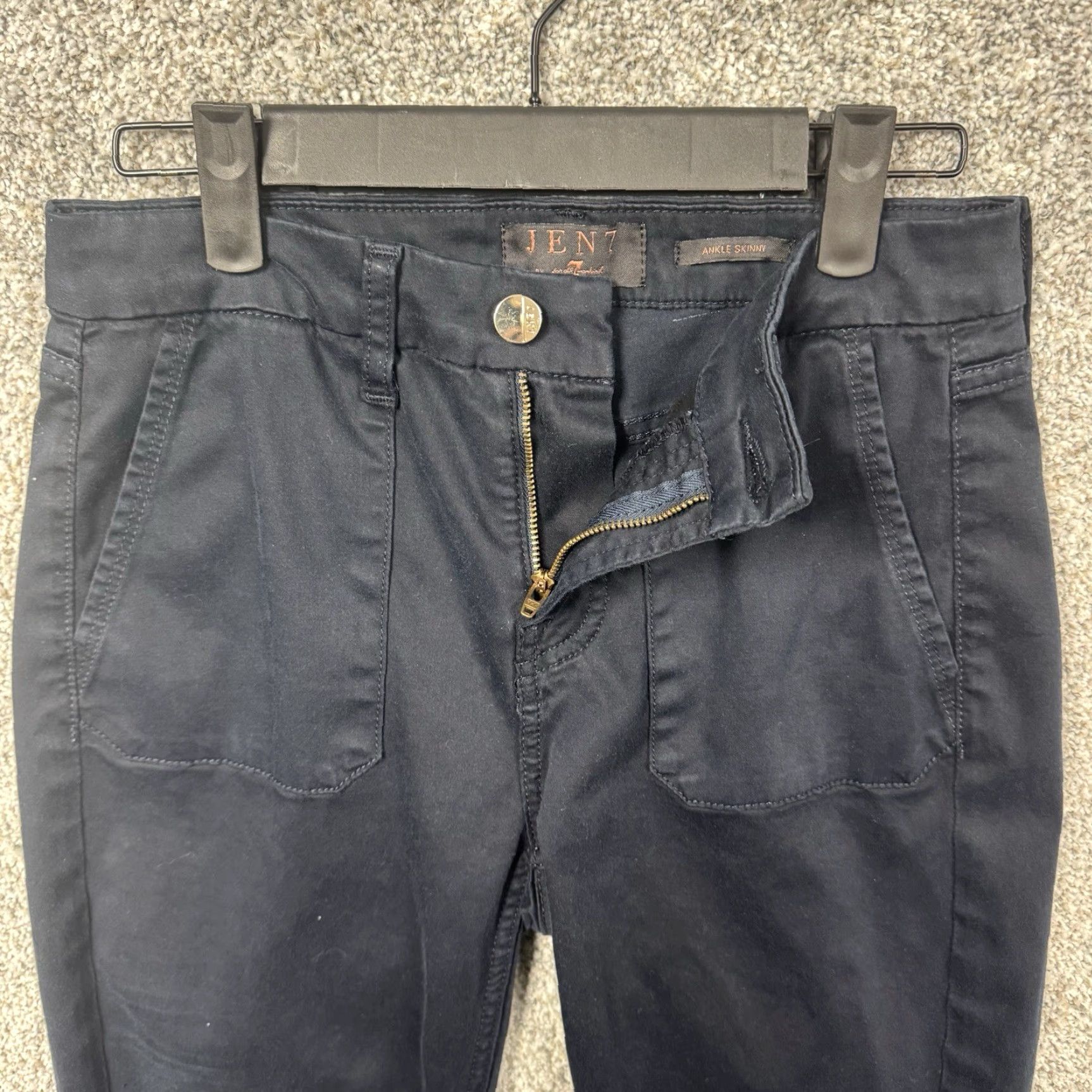 7 For All Mankind 7 For All Mankind Jen7 Jeans Size 2 Blue Stretch Ankle Skinny Polished Basics Slim Regular Womens Size 26" / US 2 / IT 38 - 7 Thumbnail