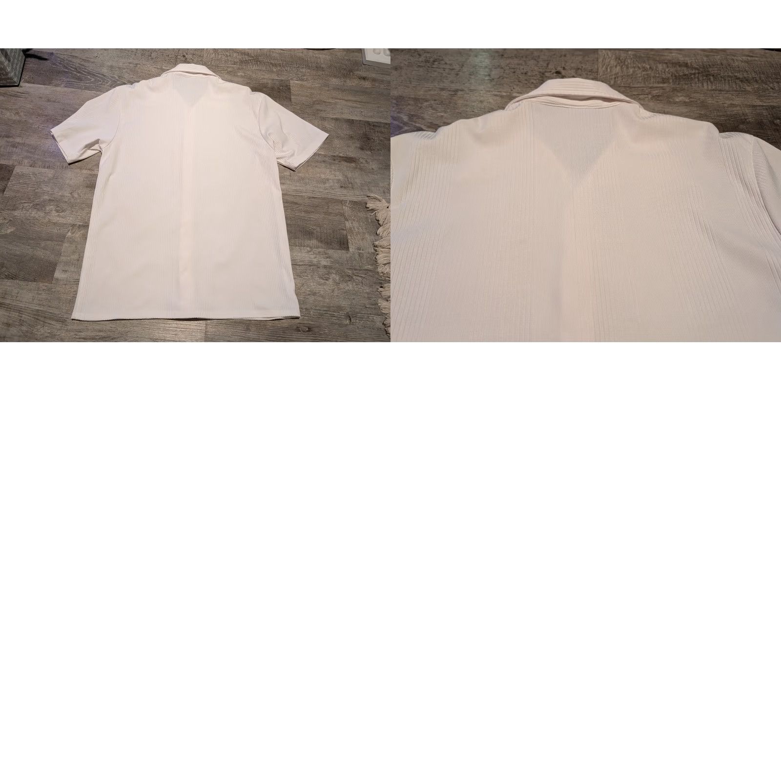 Vintage VINTAGE Positano Shirt Mens Button-Up Short Sleeve White Ribbed Polyester 90s Club Rave USA Made In USA L Size US L / EU 52-54 / 3 - 9 Thumbnail