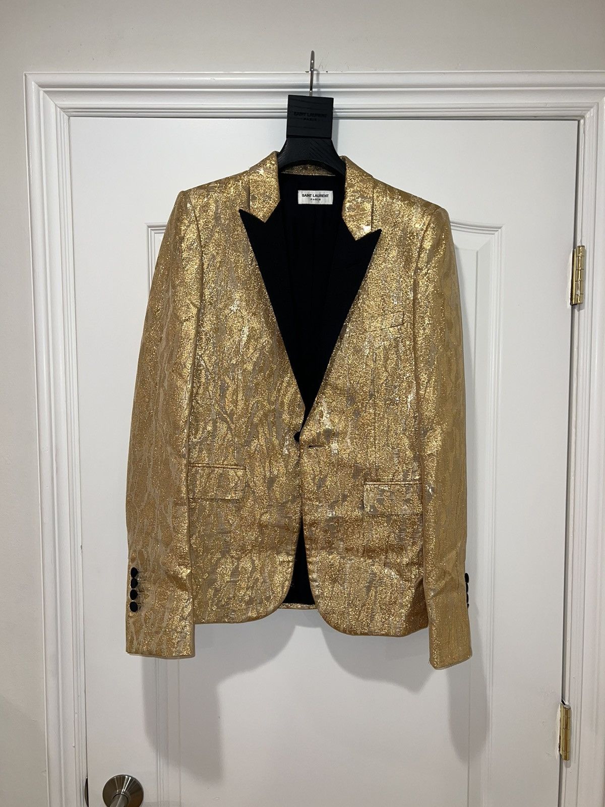 Saint Laurent Paris Gold Saint Laurent Hedi Blazer SAMPLE Size 38L - 1 Thumbnail