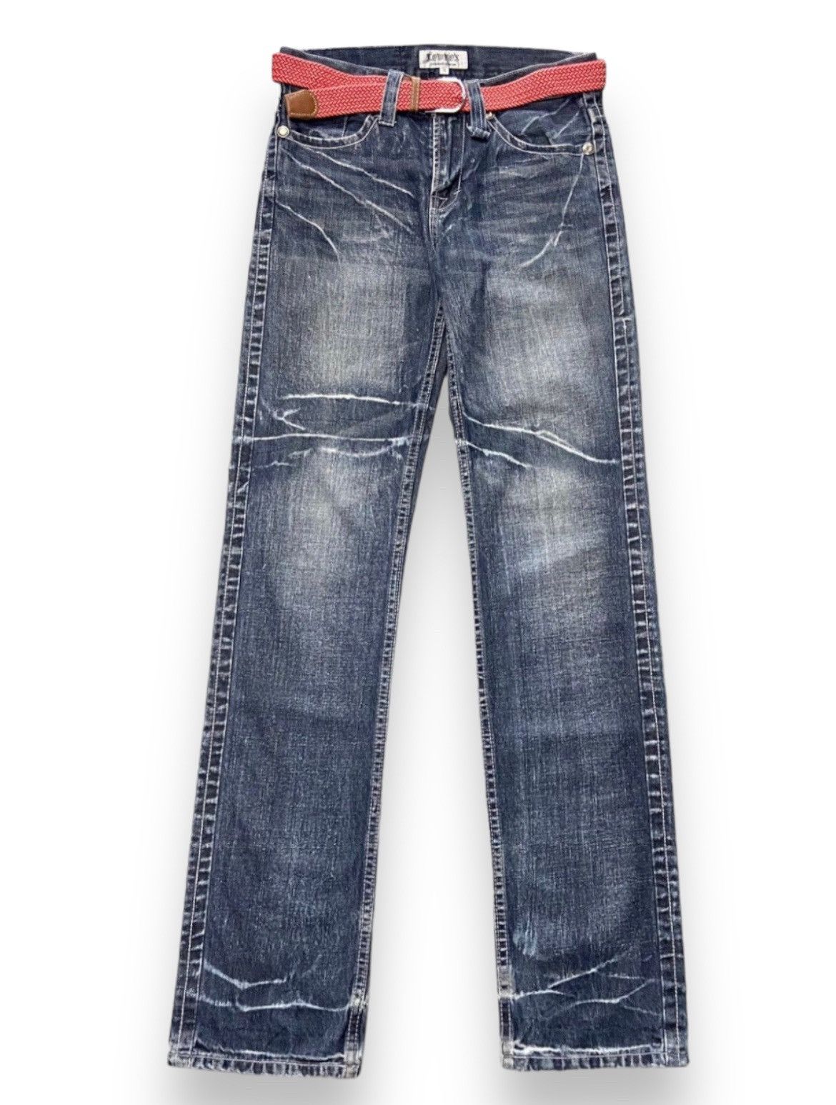 Designer × Hysteric Glamour × LOWBOX Vintage Low Box Japan Distressed Denim Pants With Belt Size US 30 / EU 46 - 2 Thumbnail