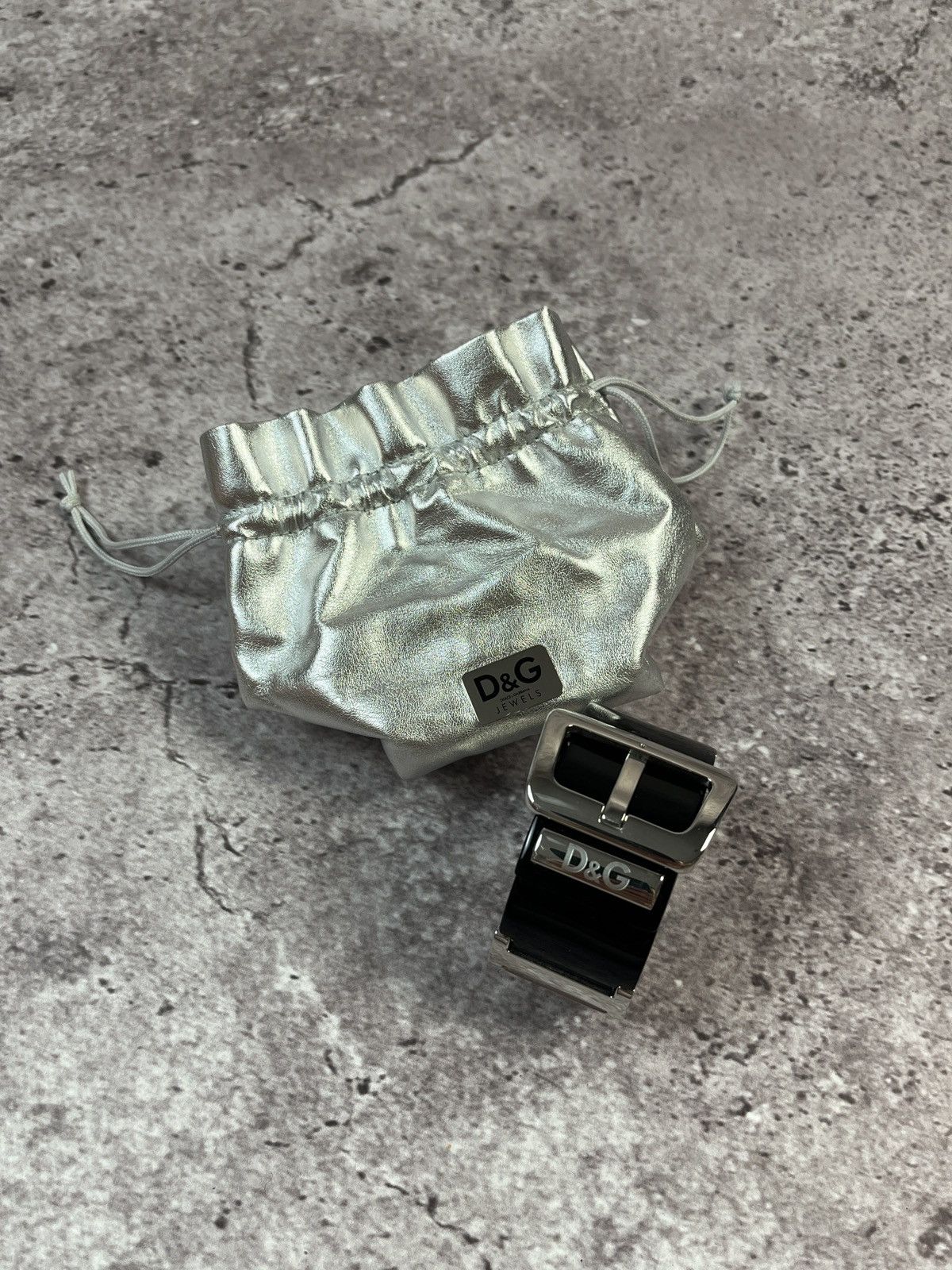 Dolce & Gabbana Vintage🔥DOLCE & GABBANA Black Lucite Chrome Buckle Bracelet Size ONE SIZE - 1 Thumbnail