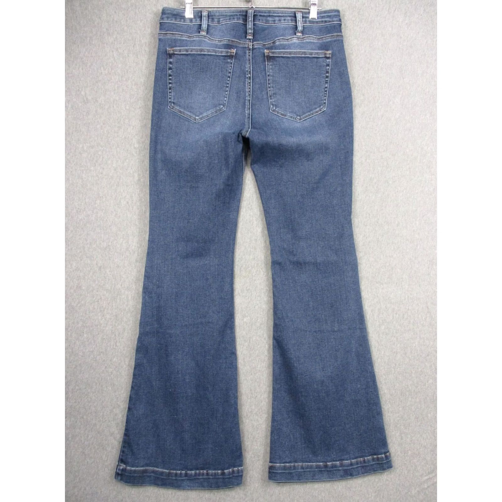 Silver Jeans Co. Silver Jeans Co High Note Flare Jeans Womens W32/L33 Blue Medium Wash Denim Flared Pockets Stretch 5-Pocket Zip Fly Button Womens Jeans Size 24" / US 00 / IT 34 - 5 Thumbnail