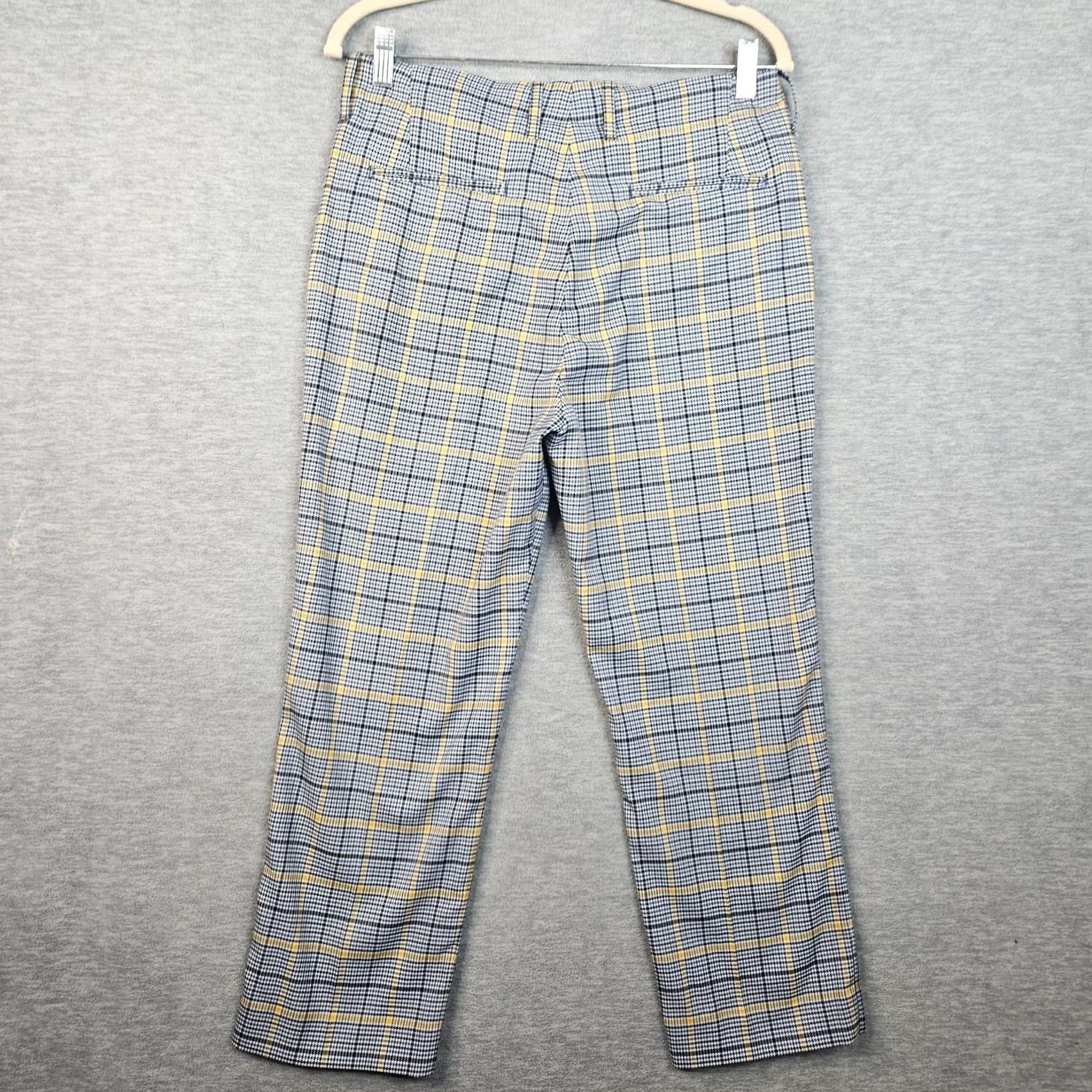 CLOSED Closed Bertha Plaid Cropped Pants Size 27 Black - Women's Casual Cropped Fit Polyester Blend 27"" Regular Size 27" / US 4 / IT 40 - 2 Thumbnail