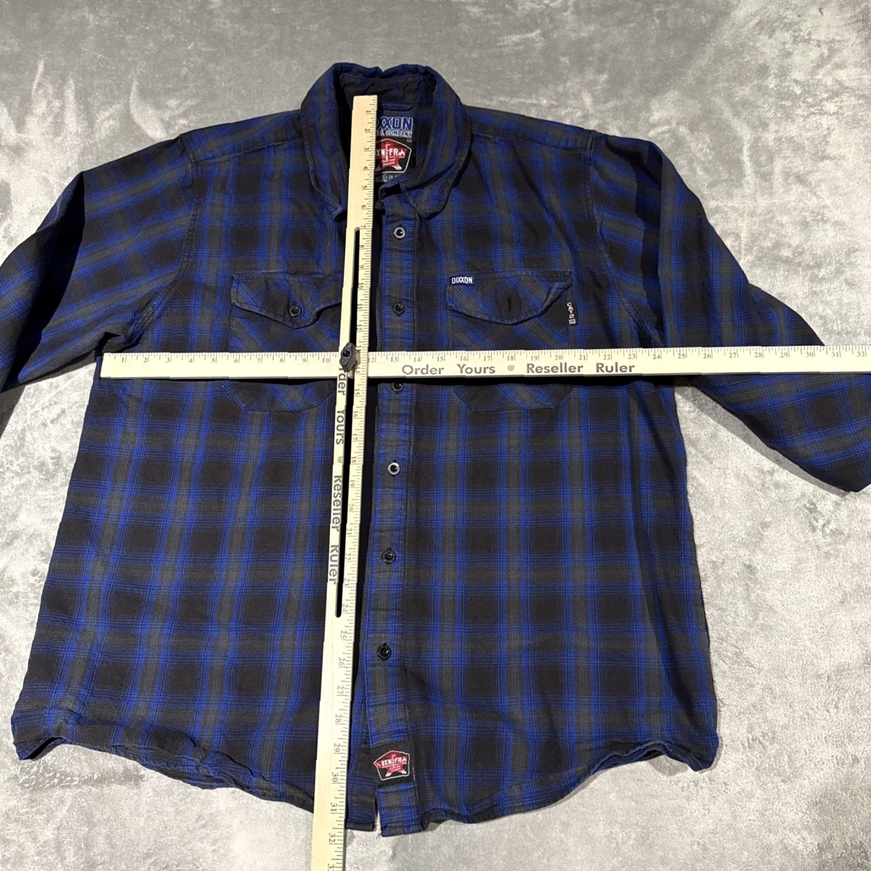 Vintage Dixxon The Arc FR Flannel Mens 2XL Blue Black Checkered Button Up Long Sleeve Size US XXL / EU 58 / 5 - 5 Thumbnail