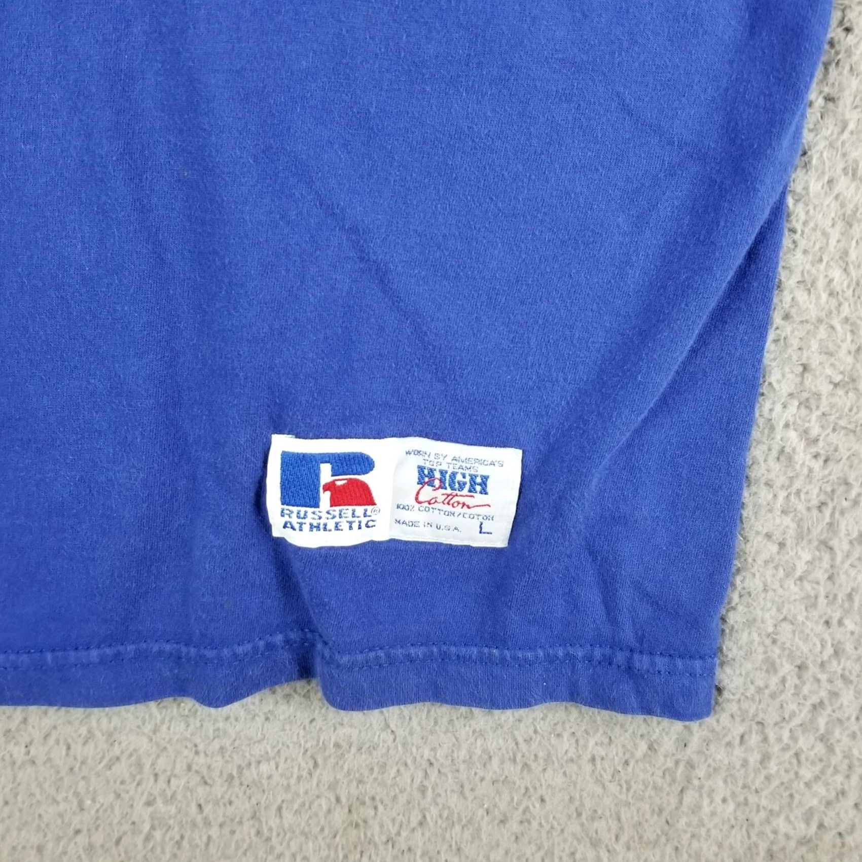 Russell Athletic VINTAGE Russell Athletic New Mexico Music T-Shirt Men L Blue Long Sleeve Clemson Tigers Football Logo Graphic Tee 1980s Mens Size US L / EU 52-54 / 3 - 2 Thumbnail