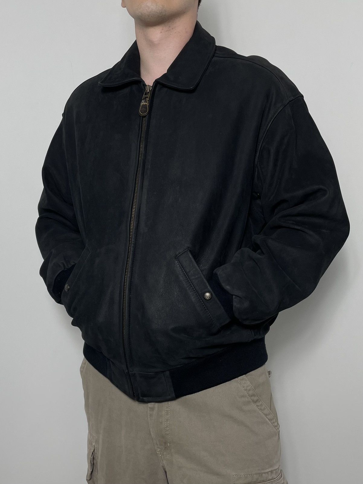 Timberland × Vintage Timberland Leather Black Bomber Weather-gear Size US L / EU 52-54 / 3 - 2 Thumbnail
