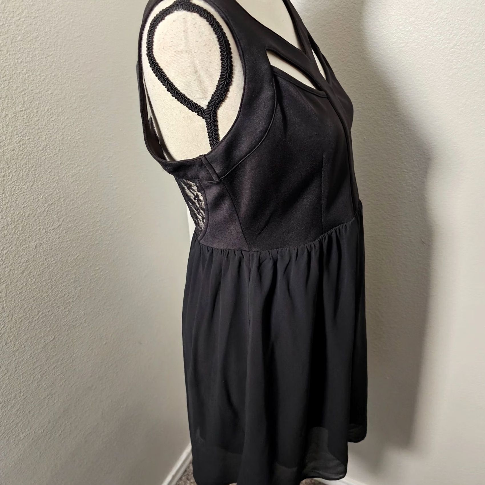 J Brand i Heart Joah Brand Womens Black Mini Dress Size M Lace Sleeveless Party Zippered Size M / US 6-8 / IT 42-44 - 4 Thumbnail