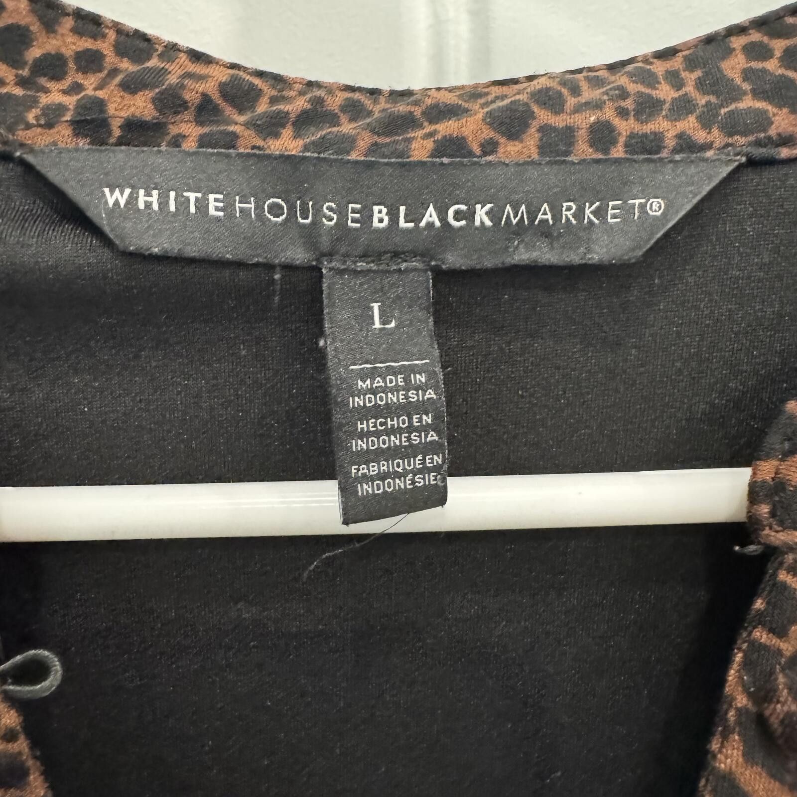 Other White House BM Large Leopard Print Blouse Size L / US 10 / IT 46 - 4 Thumbnail