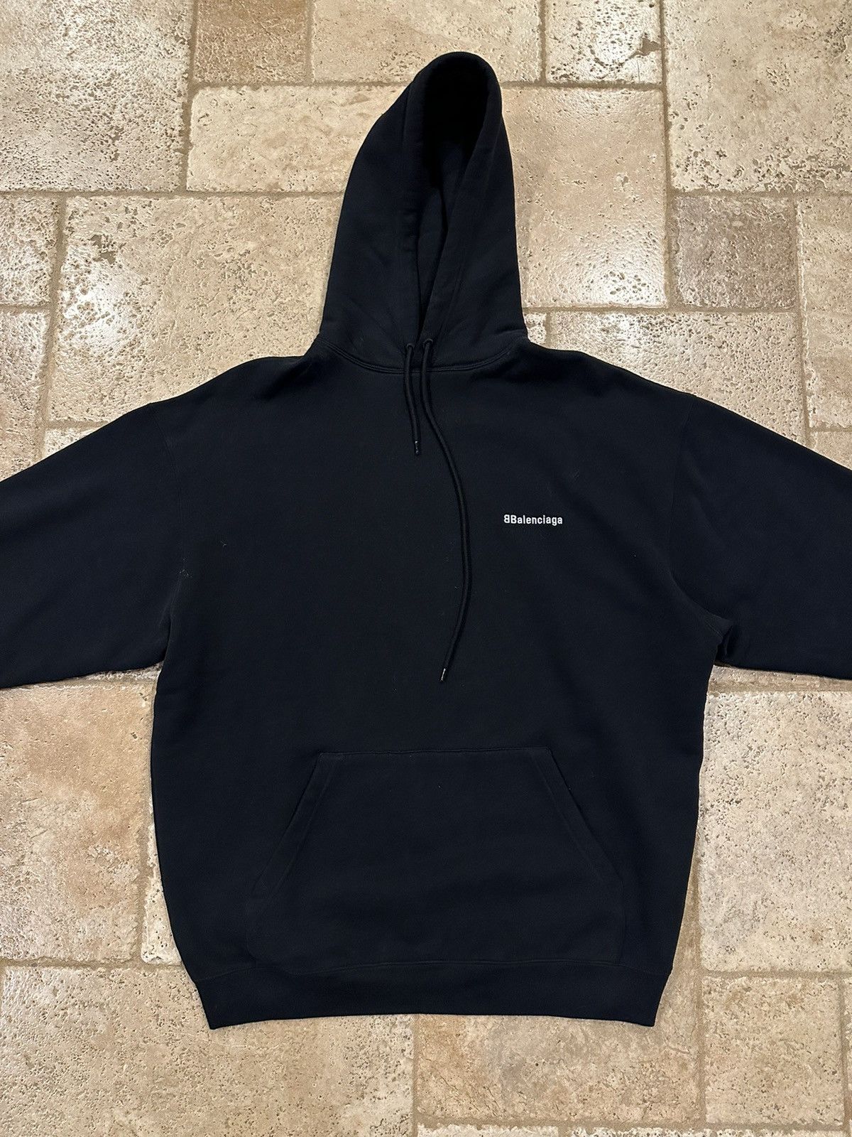 Balenciaga Balenciaga BB Embroidered Logo Black Pullover Hoodie Size US L / EU 52-54 / 3 - 3 Thumbnail