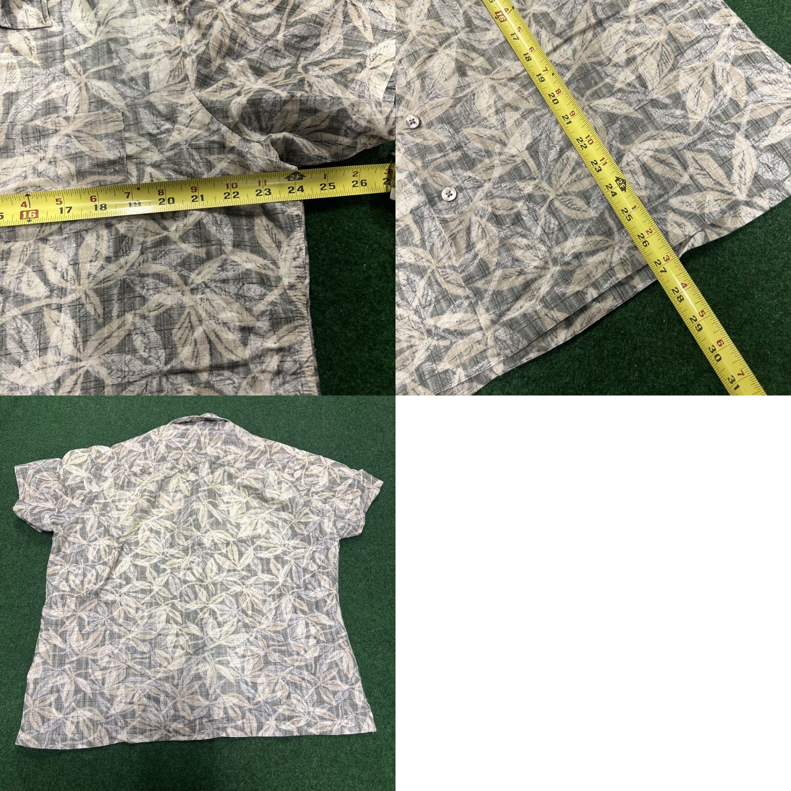 Van Heusen Van Heusen Hawaiian Shirt Mens Large 16-16.5 Green Beige Floral Short Sleeve Size US L / EU 52-54 / 3 - 8 Thumbnail