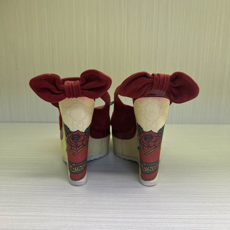 Gucci Gucci Red Platform Shoes with Unique Design Size US 6.5 / EU 39-40 - 3 Thumbnail