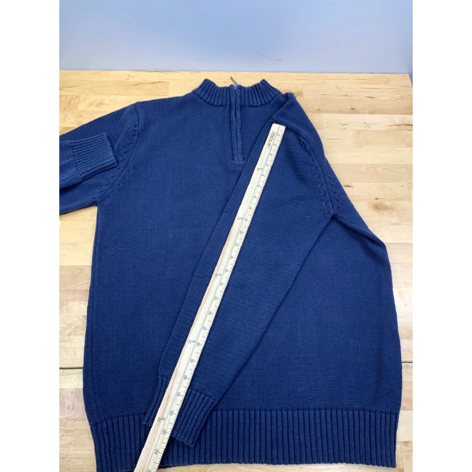 Polo Ralph Lauren VINTAGE Polo Ralph Lauren Sweater 1/4 Zip Men XL Blue Pullover Big Pony 11524 Size US XL / EU 56 / 4 - 6 Thumbnail