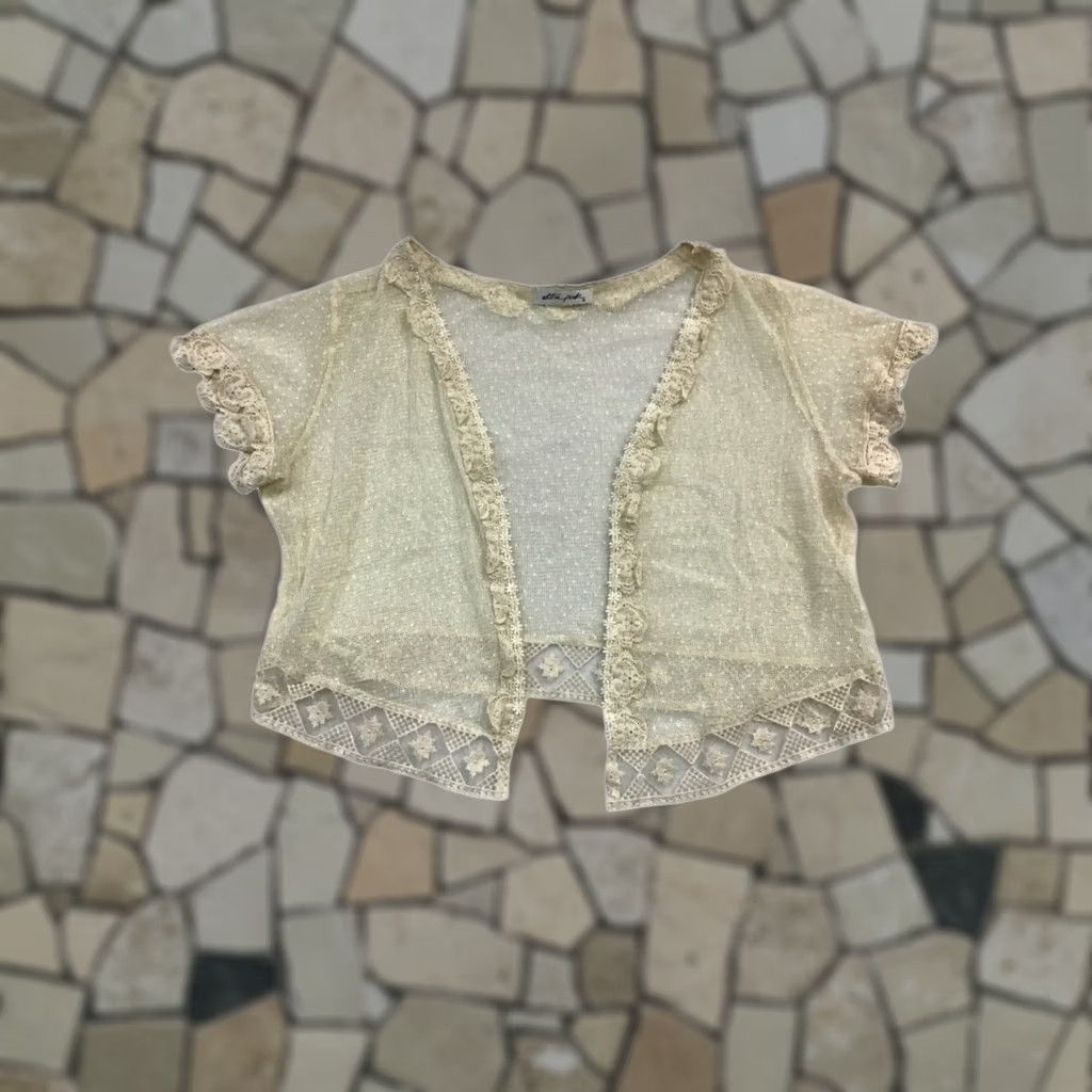 Vintage VINTAGE Ultra Pink Womens Cardigan Lace Ivory S/M Womens, Cardigan, Lace, Ivory, Size S/M, Pre-Owned Like New, 1960 Size S / US 4 / IT 40 - 1 Thumbnail