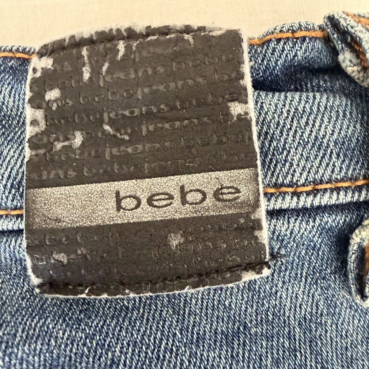 Bebe Bebe Y2K Low Rise Faux Leather Fringe Bootcut Jeans 27 Size 27" / US 4 / IT 40 - 17 Thumbnail