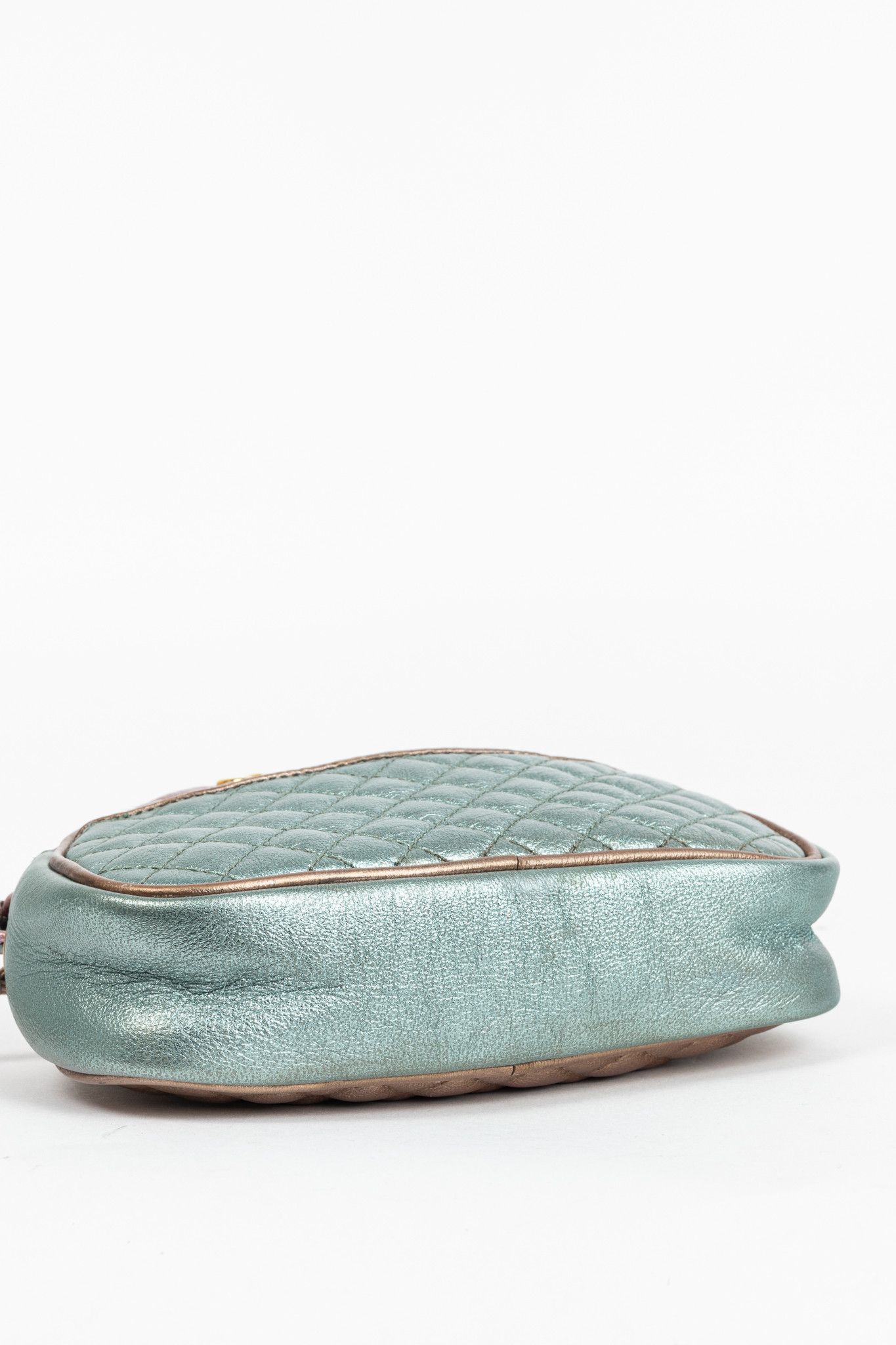 Gucci Gucci Zumi Pink & Blue Laminated Leather Quilted Mini Bag Size ONE SIZE - 5 Thumbnail