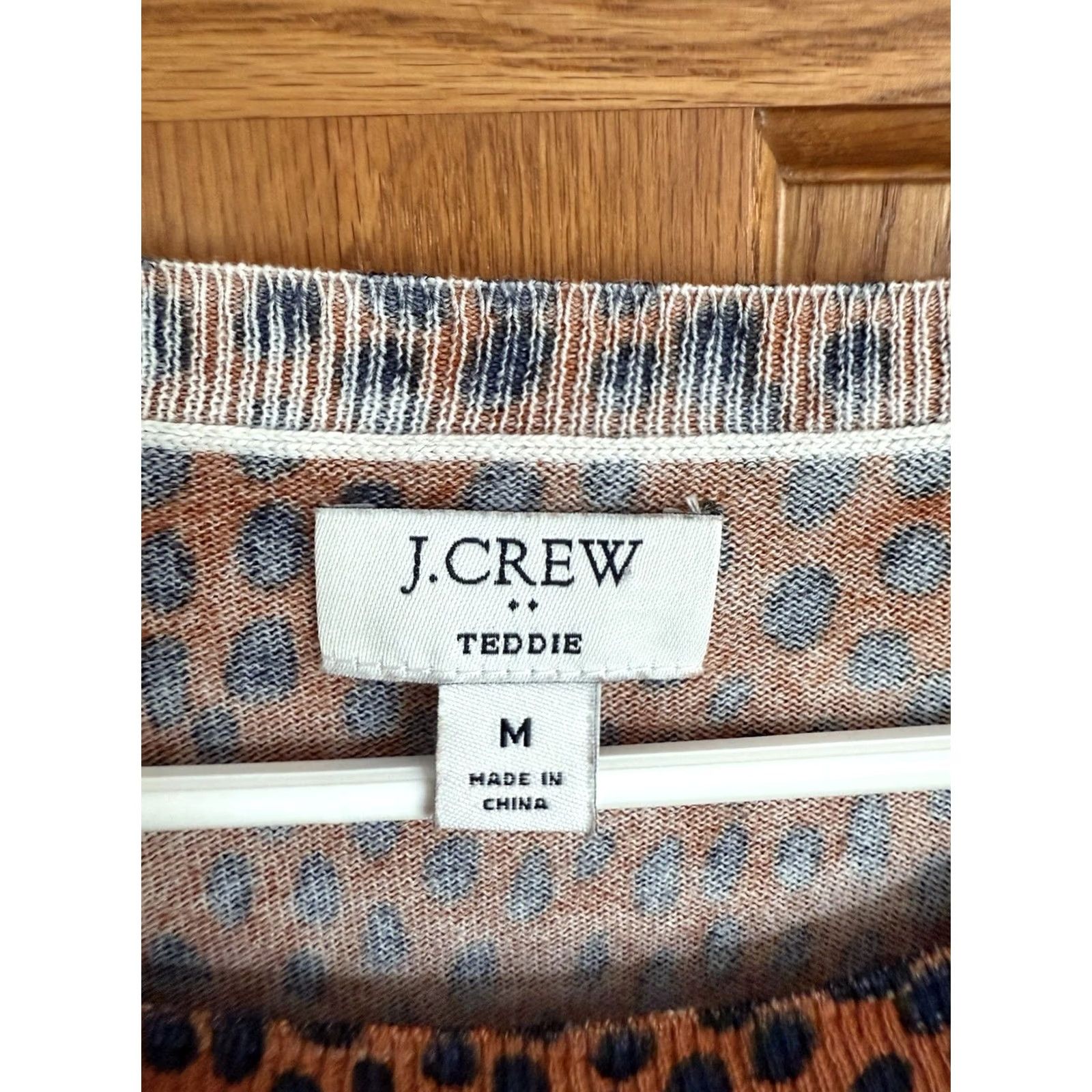 Vintage J. Crew Factory Sweater Crew Neck Animal Print Rust Brown M Womens Pullover 100% Cotton Fall Winter Vintage-Style Size M / US 6-8 / IT 42-44 - 3 Thumbnail