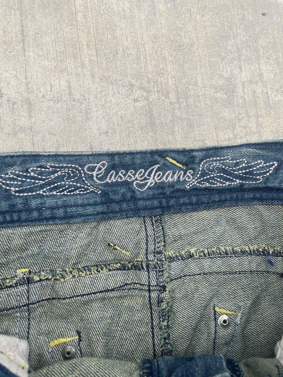 If Six Was Nine 💥RARE💥2000s JAPANESE BRAND CASSE JEANS CRAZY WHISKER FLARE Size 29" - 4 Thumbnail