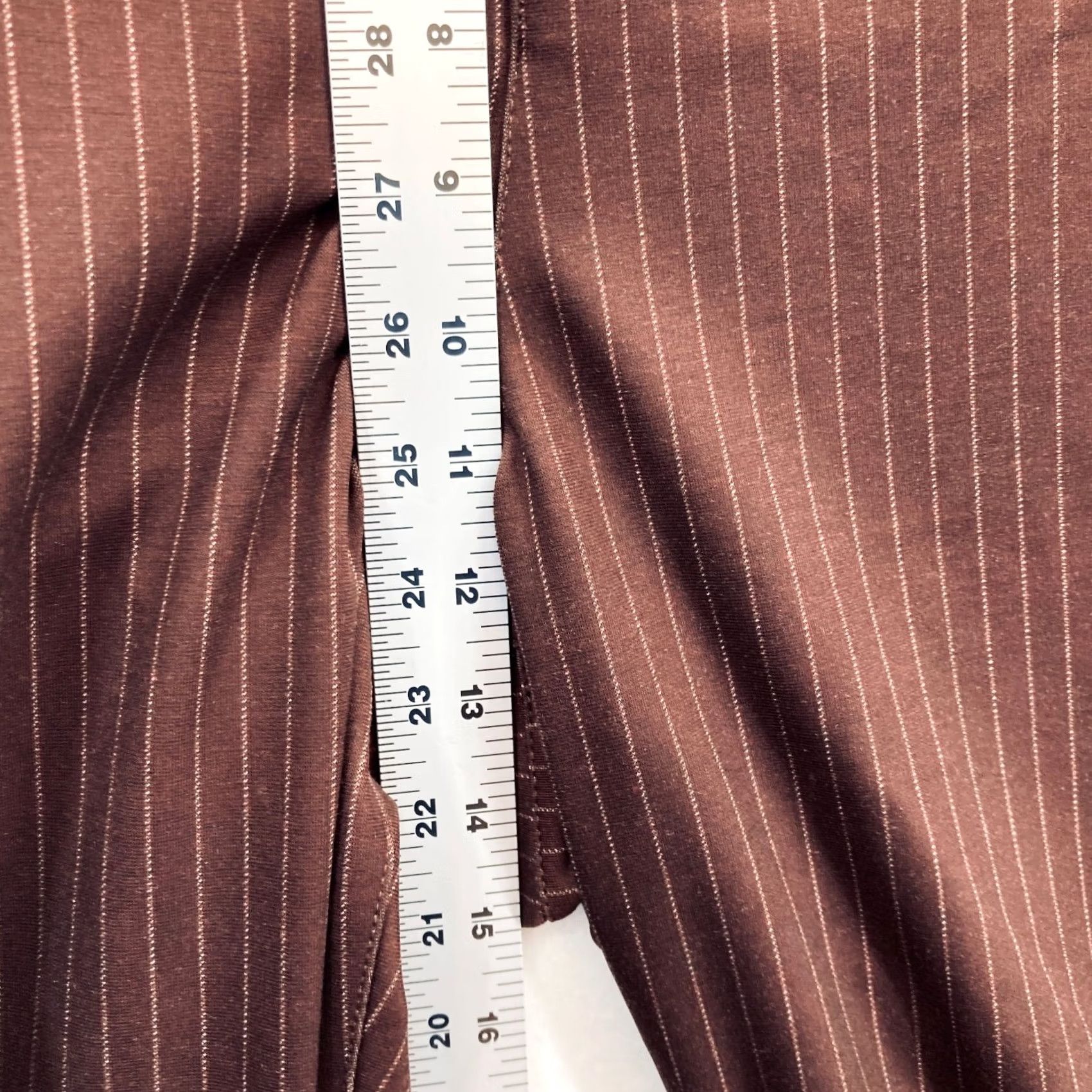 NYDJ NYDJ Aaro Slim Straight Pants Women's Plus 20W Burgundy Red Striped Chino Size 42" / US 20 - 7 Thumbnail