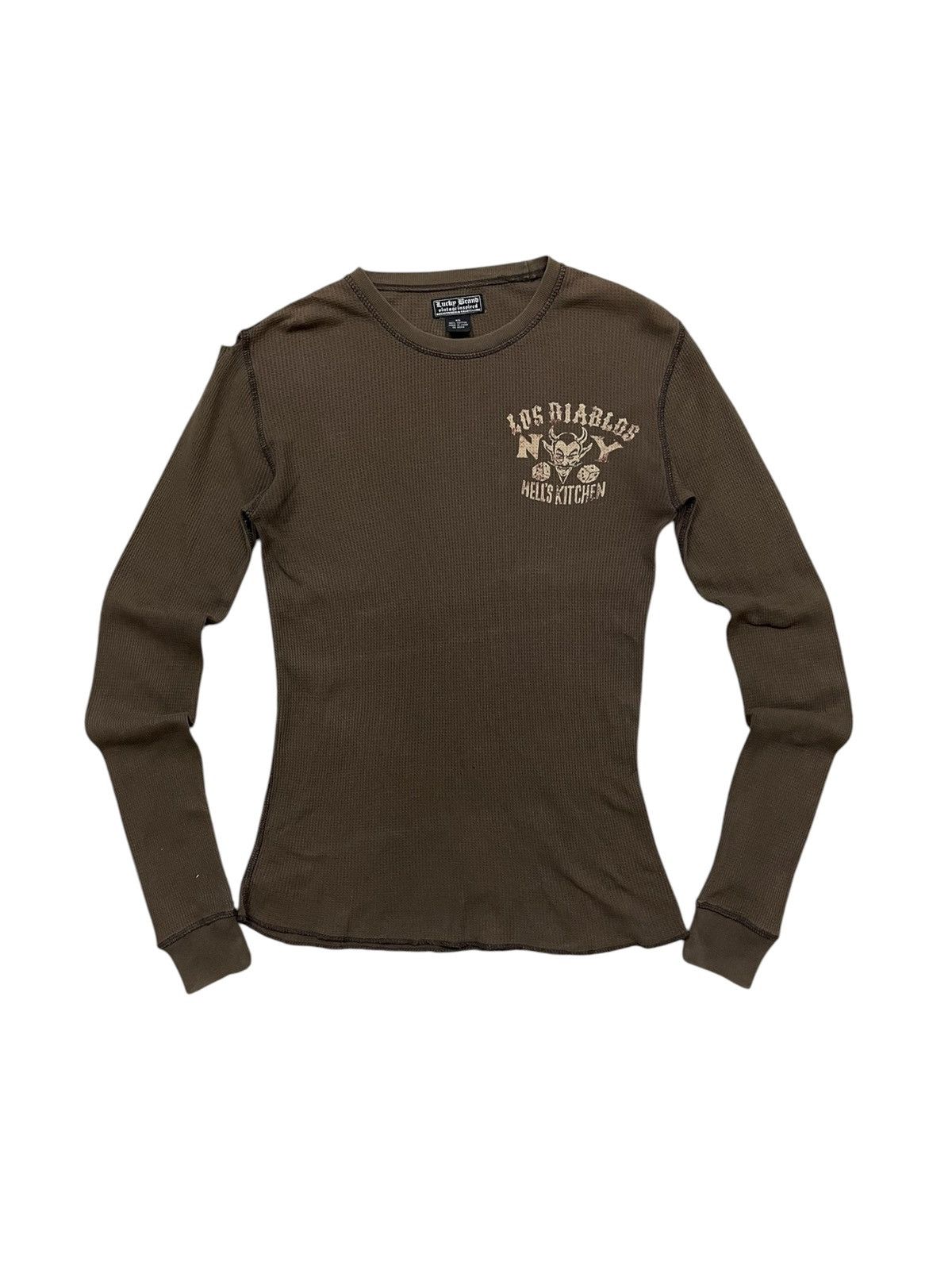 If Six Was Nine 2000s LOS DIABLOS DEVIL GRAPHIC THERMAL LONG SLEEVE SHIRT Size US XS / EU 42 / 0 - 2 Thumbnail