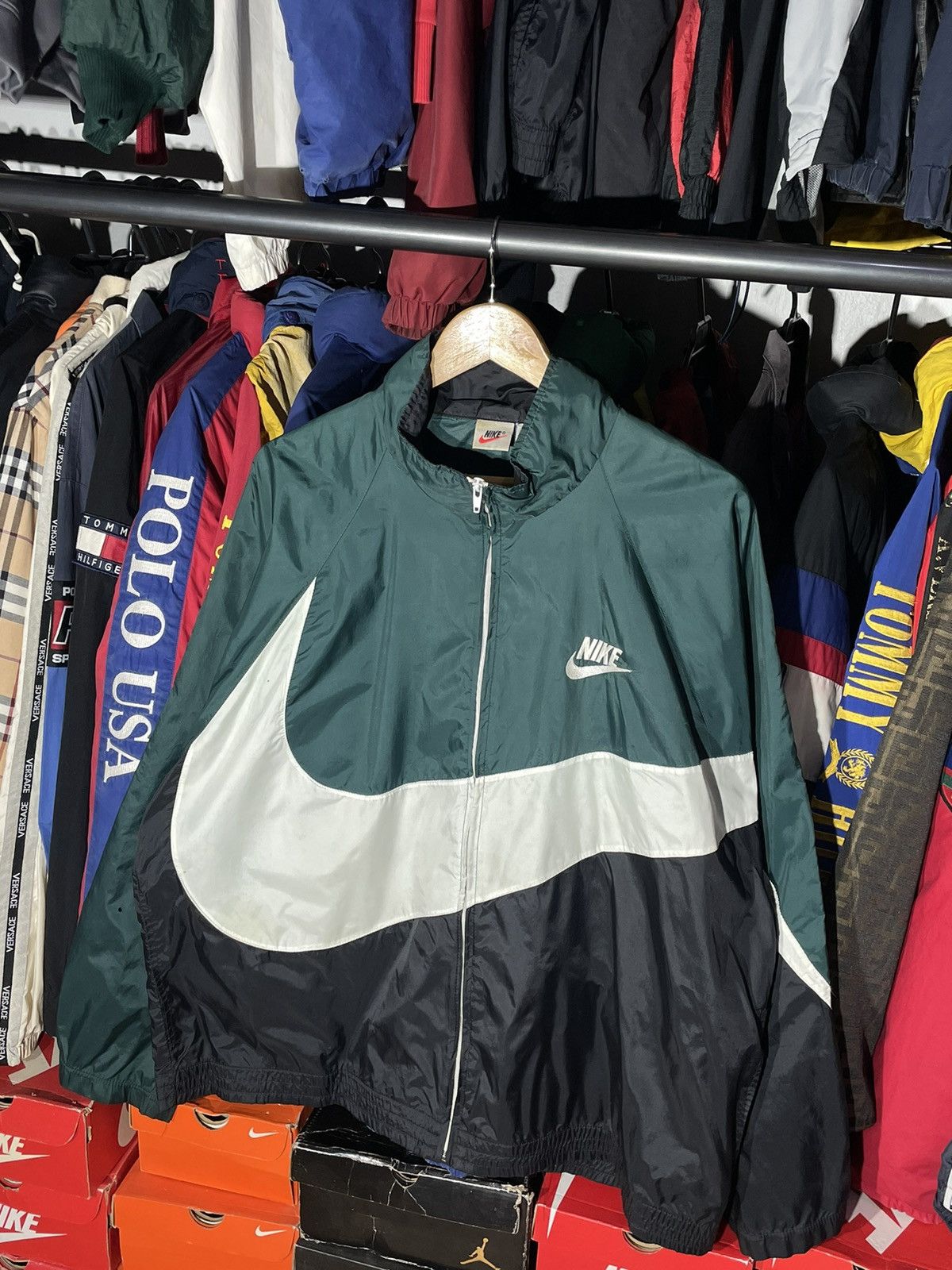 Nike × Vintage Windbreaker Nike Big Swoosh Vintage 90’s Size US XL / EU 56 / 4 - 3 Thumbnail