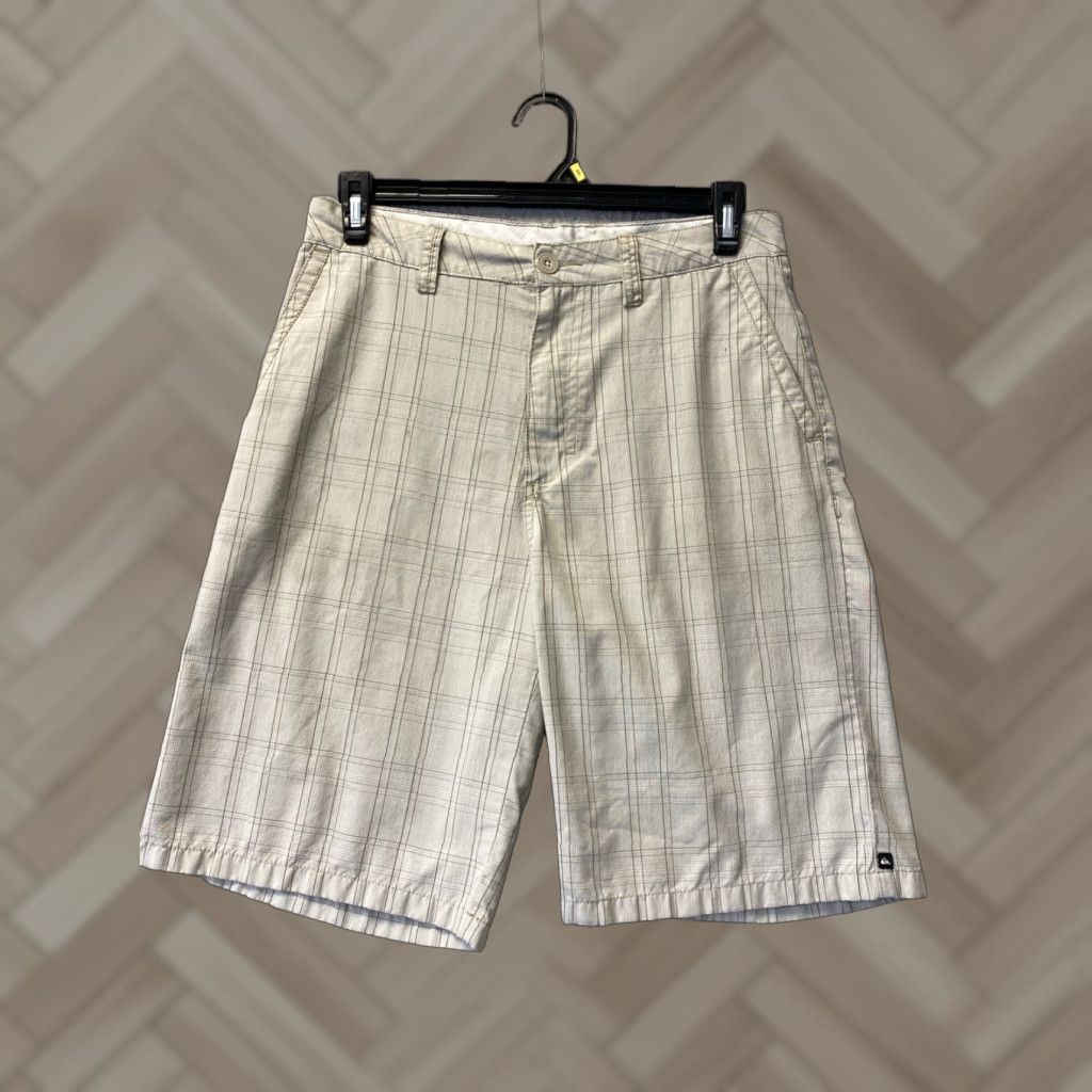 Quiksilver Quicksilver Men Shorts - Cargo Quick Dry Plaid Light Brown, 32 Inseam 9, Regular, Outdoor Sports, Casual, Zipper Closure, Pocketed, Polyester Blend Size US 32 / EU 48 - 1 Thumbnail