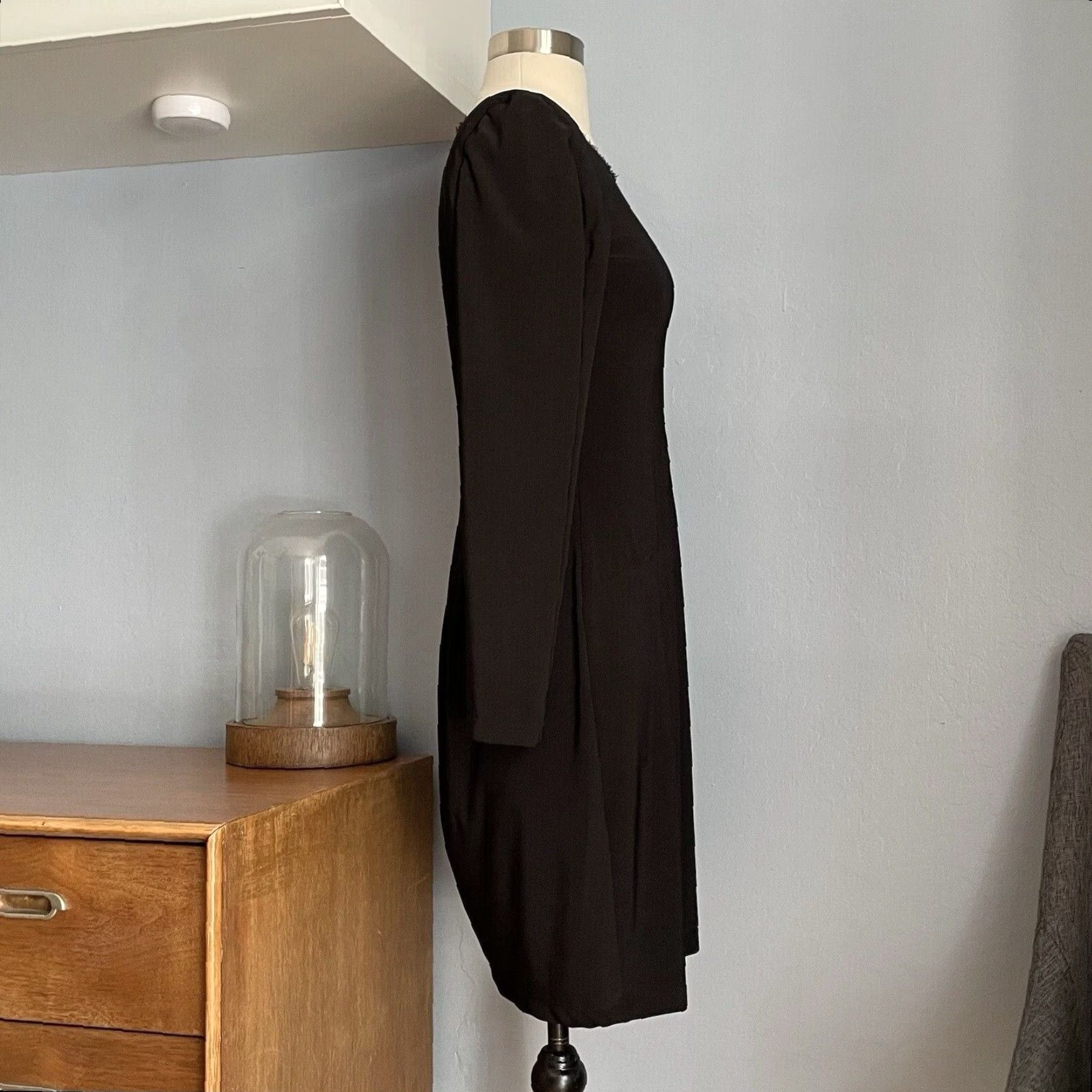 Isabel Marant Isabel Marant Black Jersey Knit Dress Size 4 Women Mini Sheath Pleated Short Length 75% tencel 25% polyester Size S / US 4 / IT 40 - 5 Thumbnail