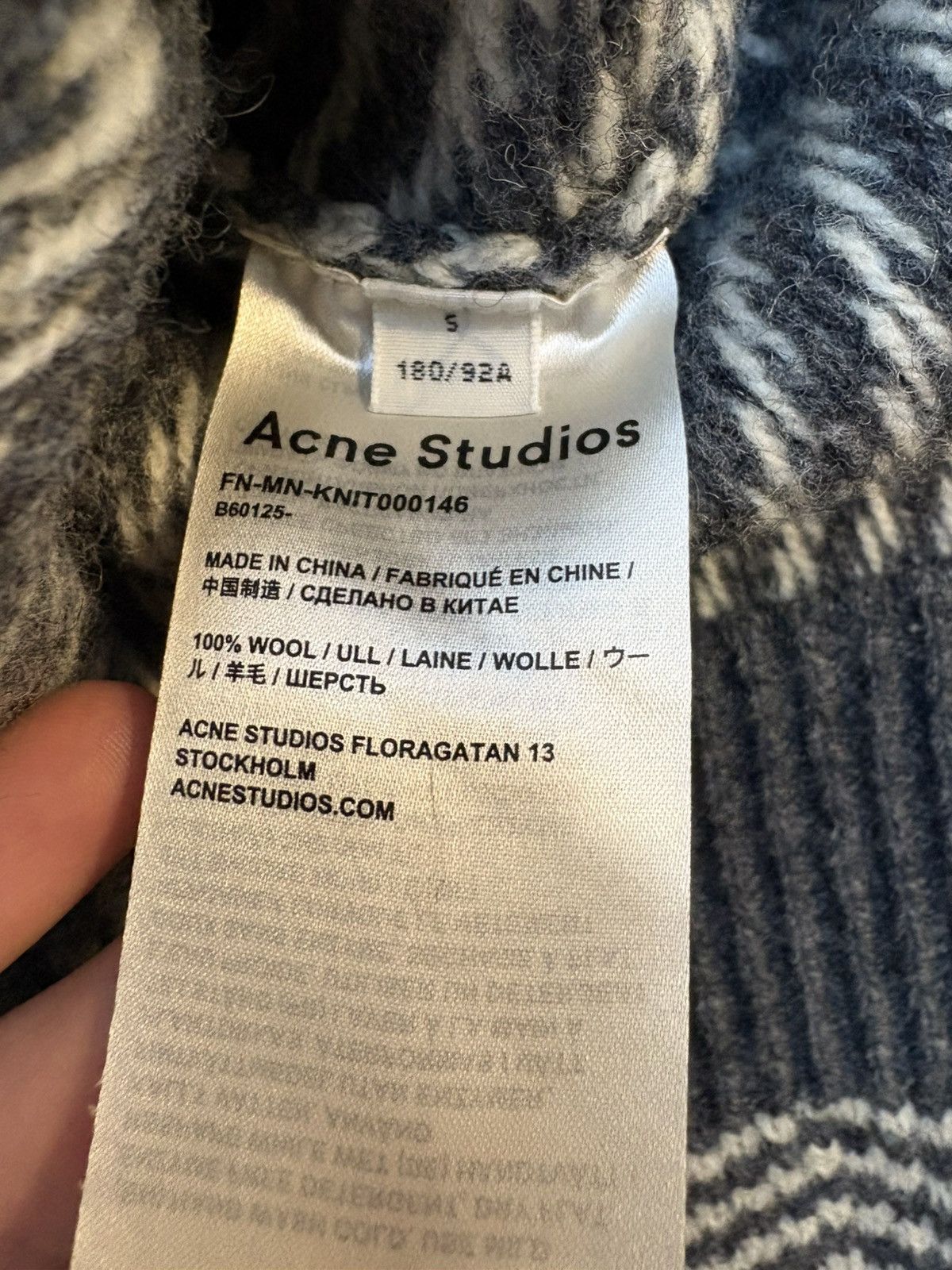 Acne Studios Acne Studios Chevron-intarsia Sweater White/grey Size US S / EU 44-46 / 1 - 4 Thumbnail