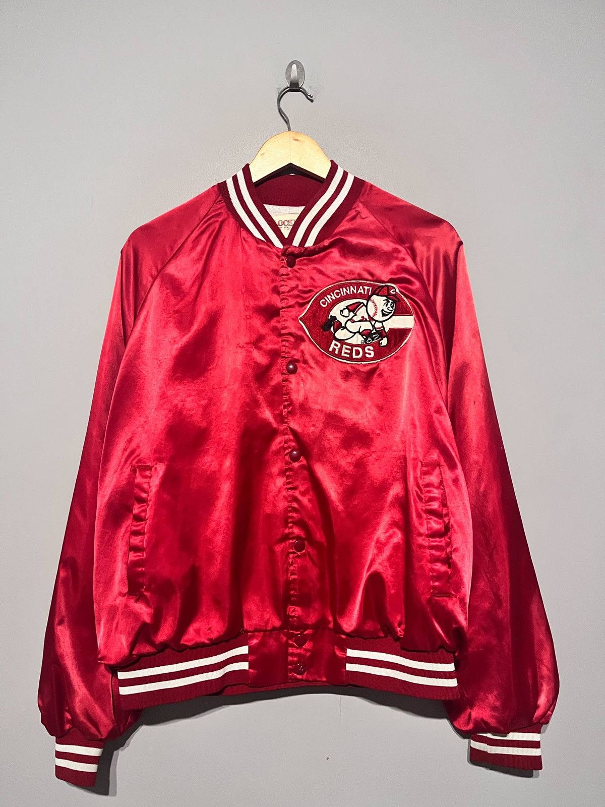 MLB × Vintage Vintage 80’s Satin Cincinnati Reds chalk line Jacket Size US XL / EU 56 / 4 - 3 Thumbnail