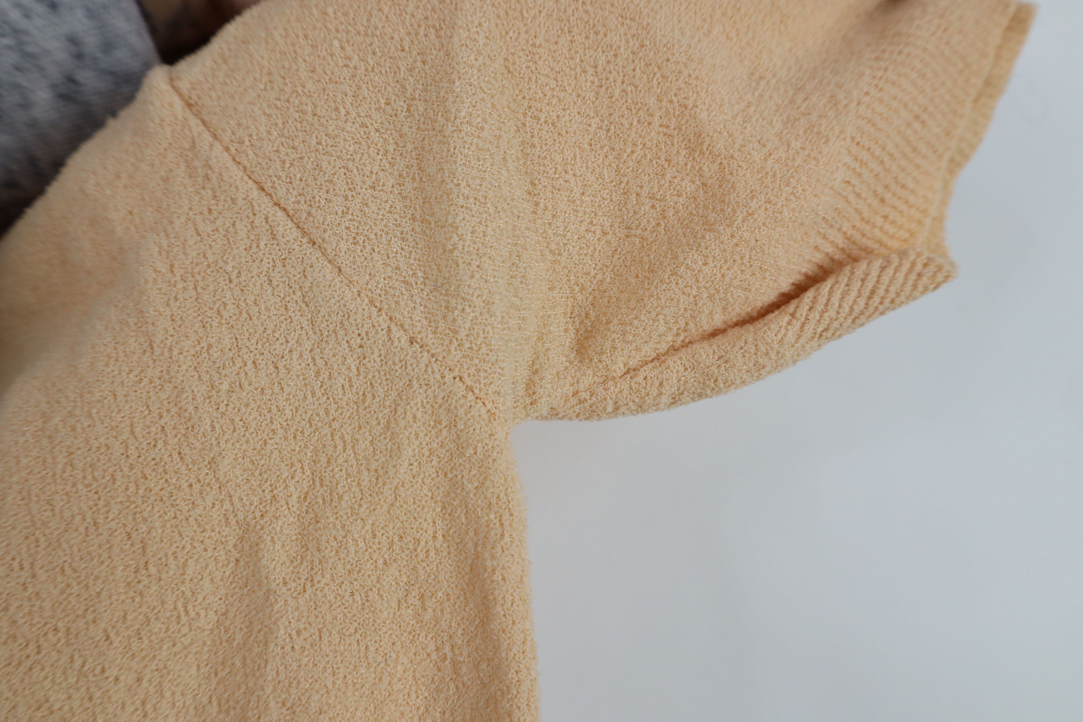 Vintage Vintage 70s Ban Lon Knit Back Zip Short Sleeve T-Shirt Beige Size XS / US 0-2 / IT 36-38 - 5 Thumbnail