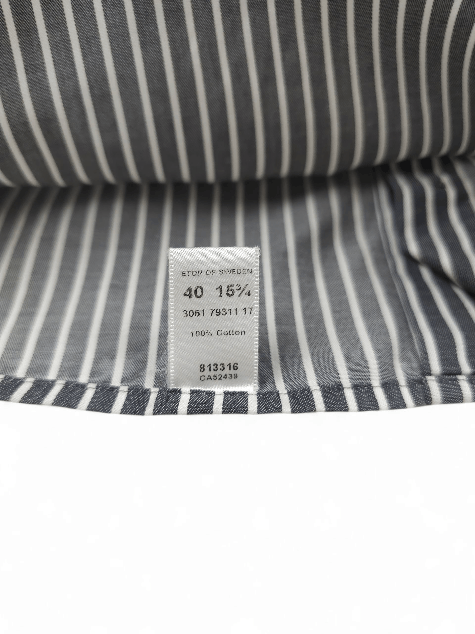 Eton 💎 Eton Contemporary Fit Striped Gray Button Up Shirt Size US M / EU 48-50 / 2 - 5 Thumbnail