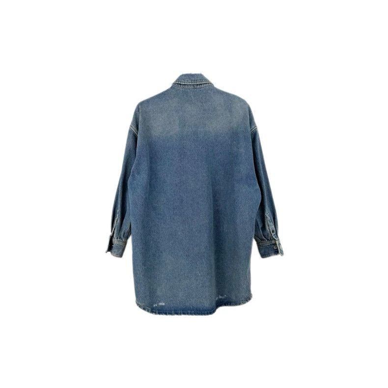 Prada Prada Size 38 Washed blue metal triangle denim jacket 2502 Size US XS / EU 42 / 0 - 2 Thumbnail