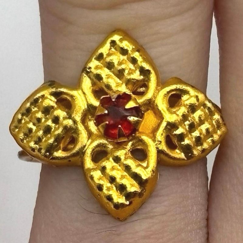 Other Gold & Red Crystal Ring Size ONE SIZE - 1 Thumbnail