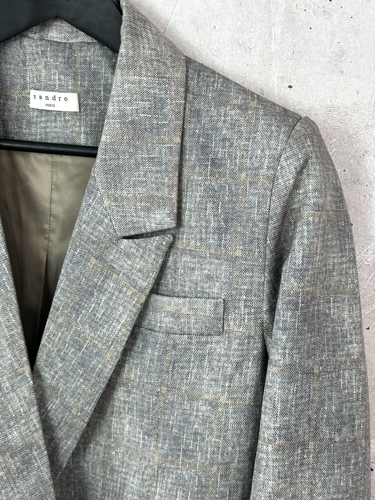 Sandro Sandro Paris Check Cotton Metal Buttons Double-Sided Blazer Size S / US 4 / IT 40 - 5 Thumbnail