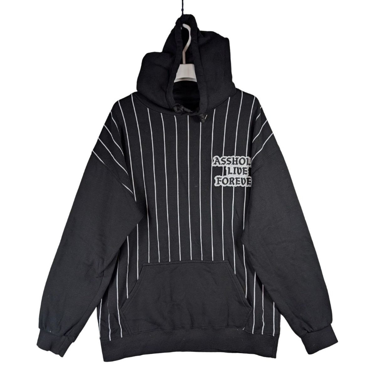 Unknown London ALF Pull Over Pinstripe Black White Sweatshirt Hoodie Men Size US L / EU 52-54 / 3 - 1 Thumbnail