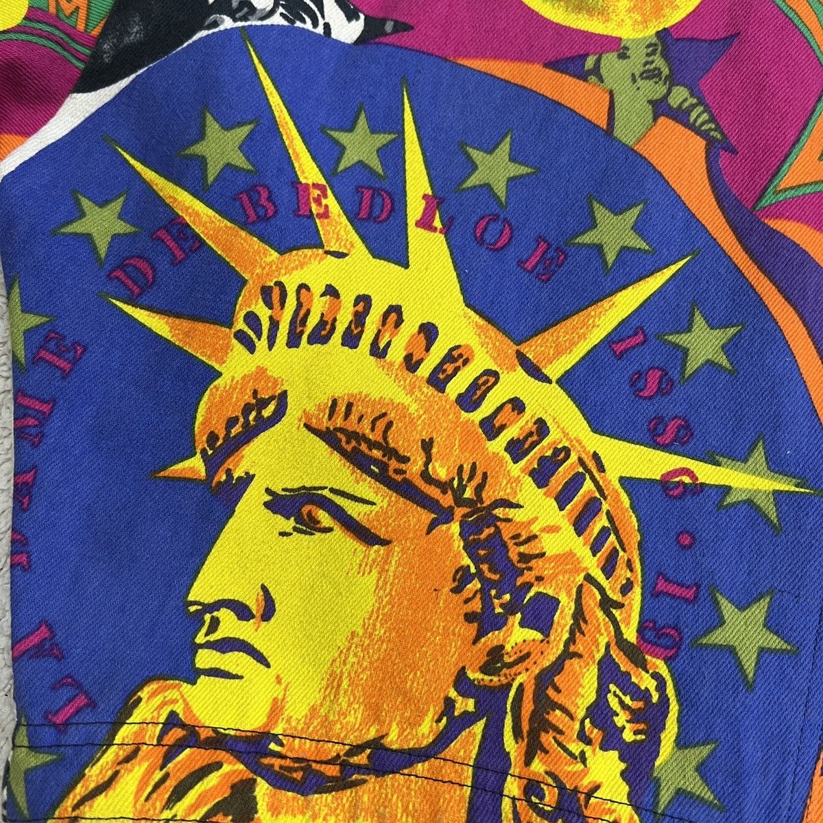 Versace Jeans Couture 💥VERSACE LIBERTY DENIM BOMBER JACKET Size US XL / EU 56 / 4 - 17 Thumbnail