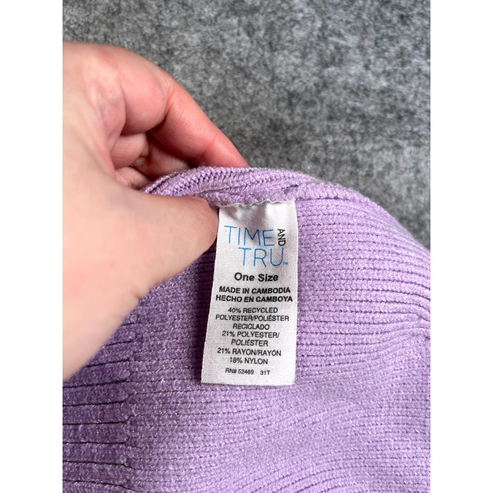 Vintage Time And Tru Beanie Toque Women One Size Purple Knit Polyester Blend Snow Winter Hat Size ONE SIZE - 6 Thumbnail