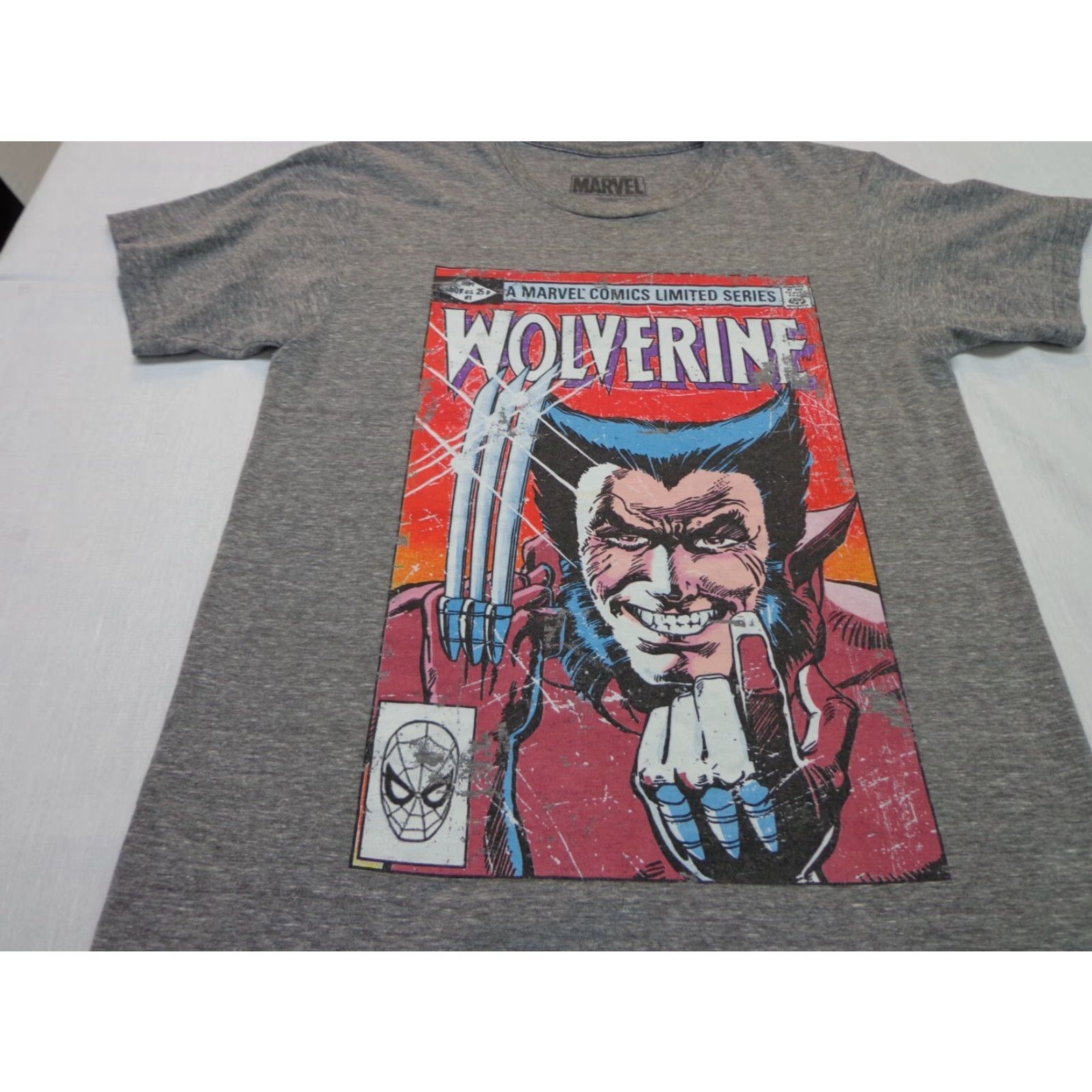Vintage WOLVERINE Marvel Comic Book Cover Graphic Distressed Heather Gray T-Shirt Small Size US S / EU 44-46 / 1 - 2 Thumbnail