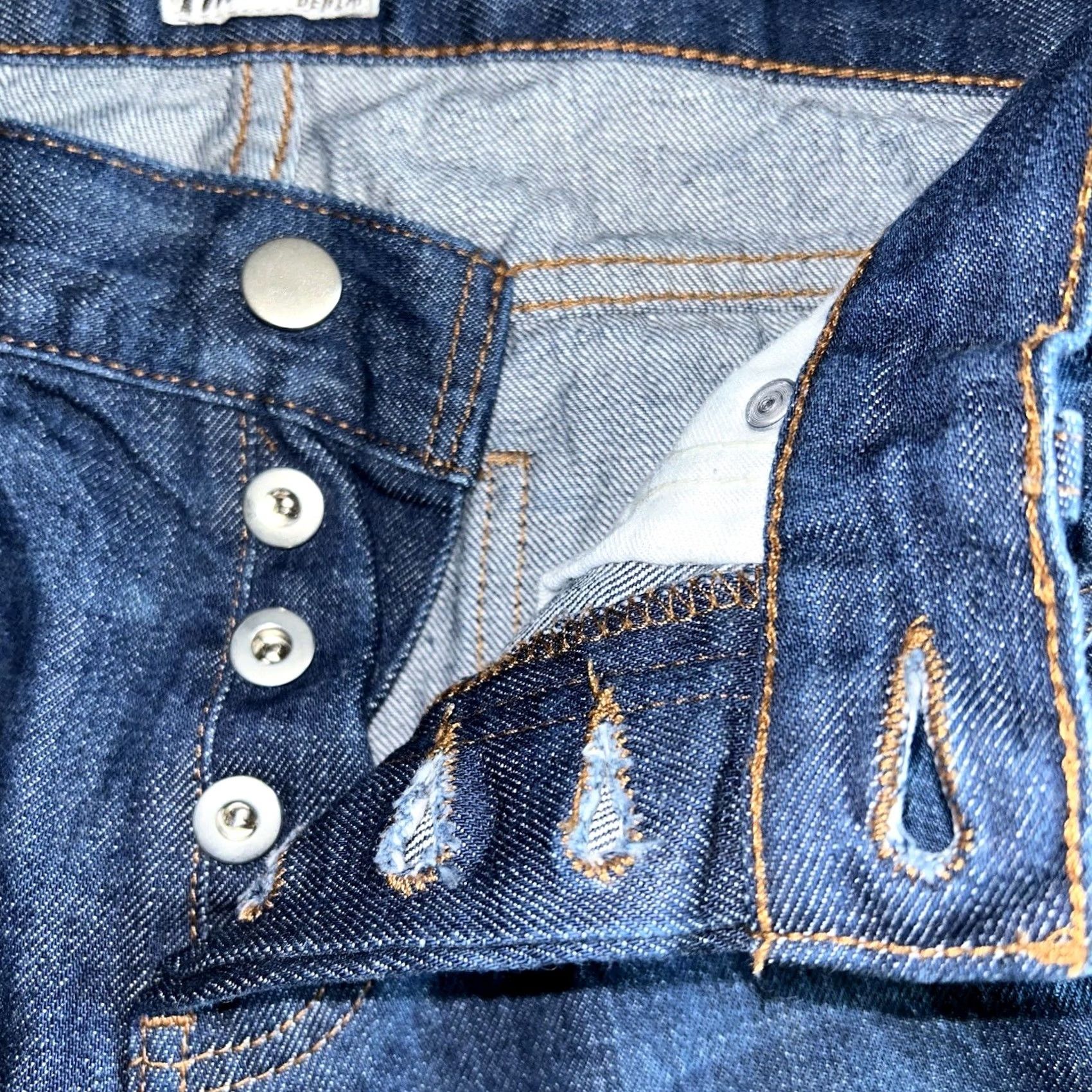 Vintage Naked & Famous Denim Selvedge Jeans Indigo Twill 30x35 Slim Guy 35 Inseam 5-Pocket Jeans Streetwear NYC Vintage Style Men Jeans Size US 30 / EU 46 - 5 Thumbnail