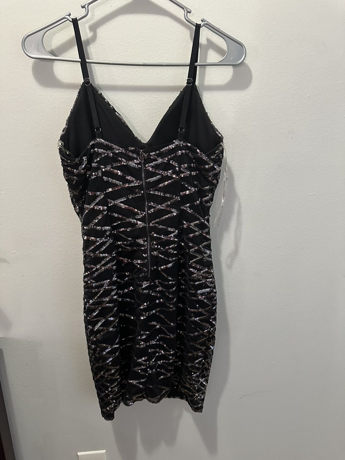 Other Party sexy mini dress black silver sequins small Size S / US 4 / IT 40 - 5 Thumbnail