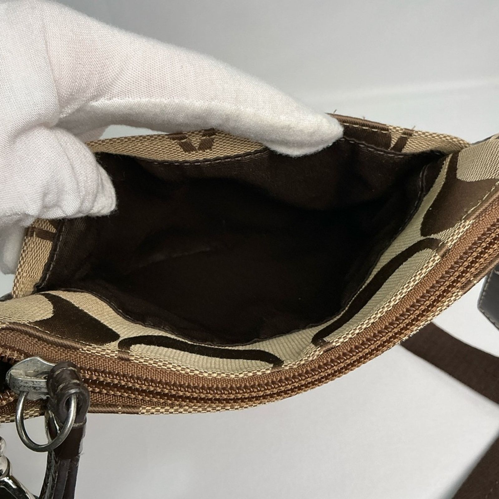 Coach Coach Signature Swingpack Crossbody Bag Brown Khaki Canvas Size ONE SIZE - 2 Thumbnail