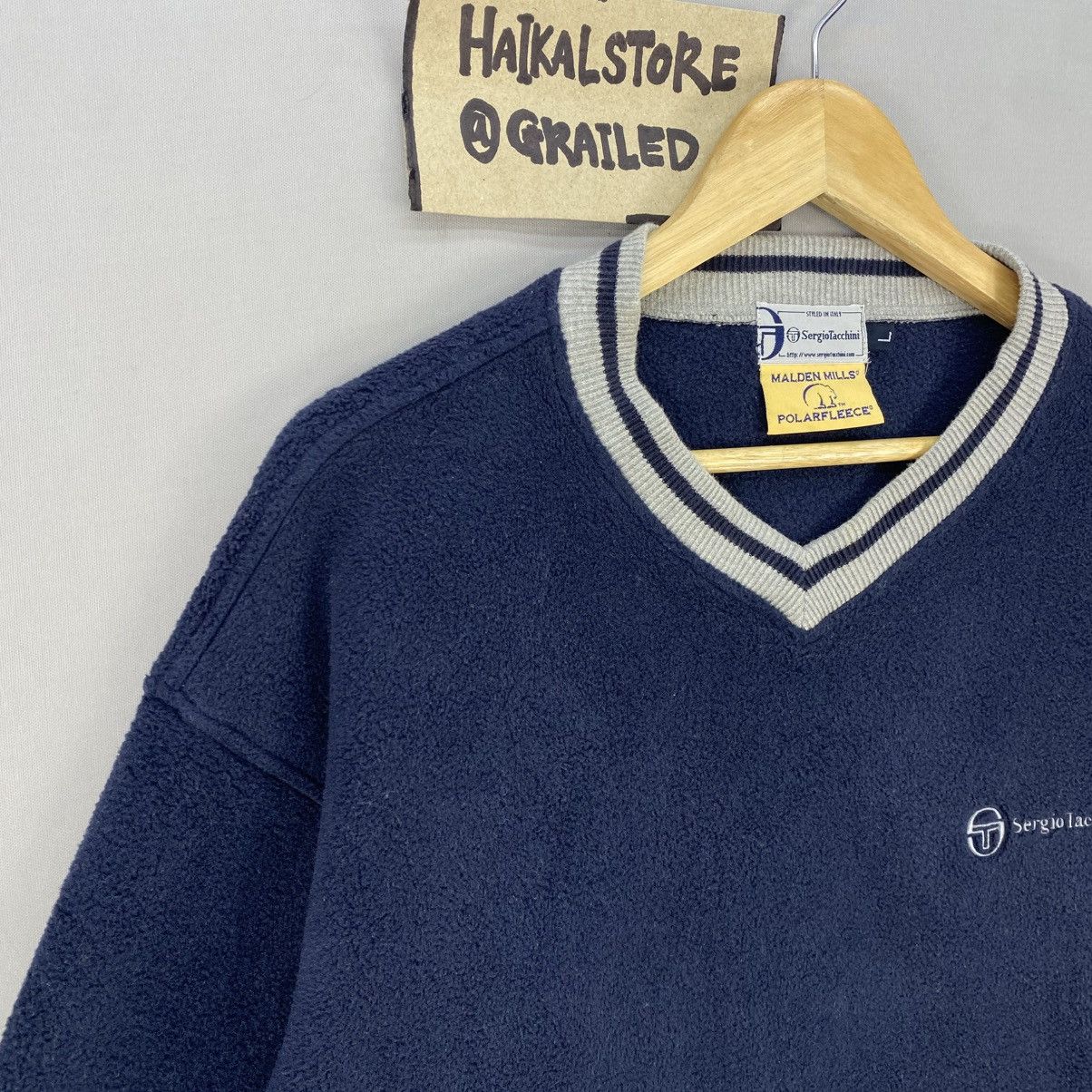 Japanese Brand Vintage 00’s SergioTacchini V-Neck Sweetshirt Size US L / EU 52-54 / 3 - 2 Thumbnail