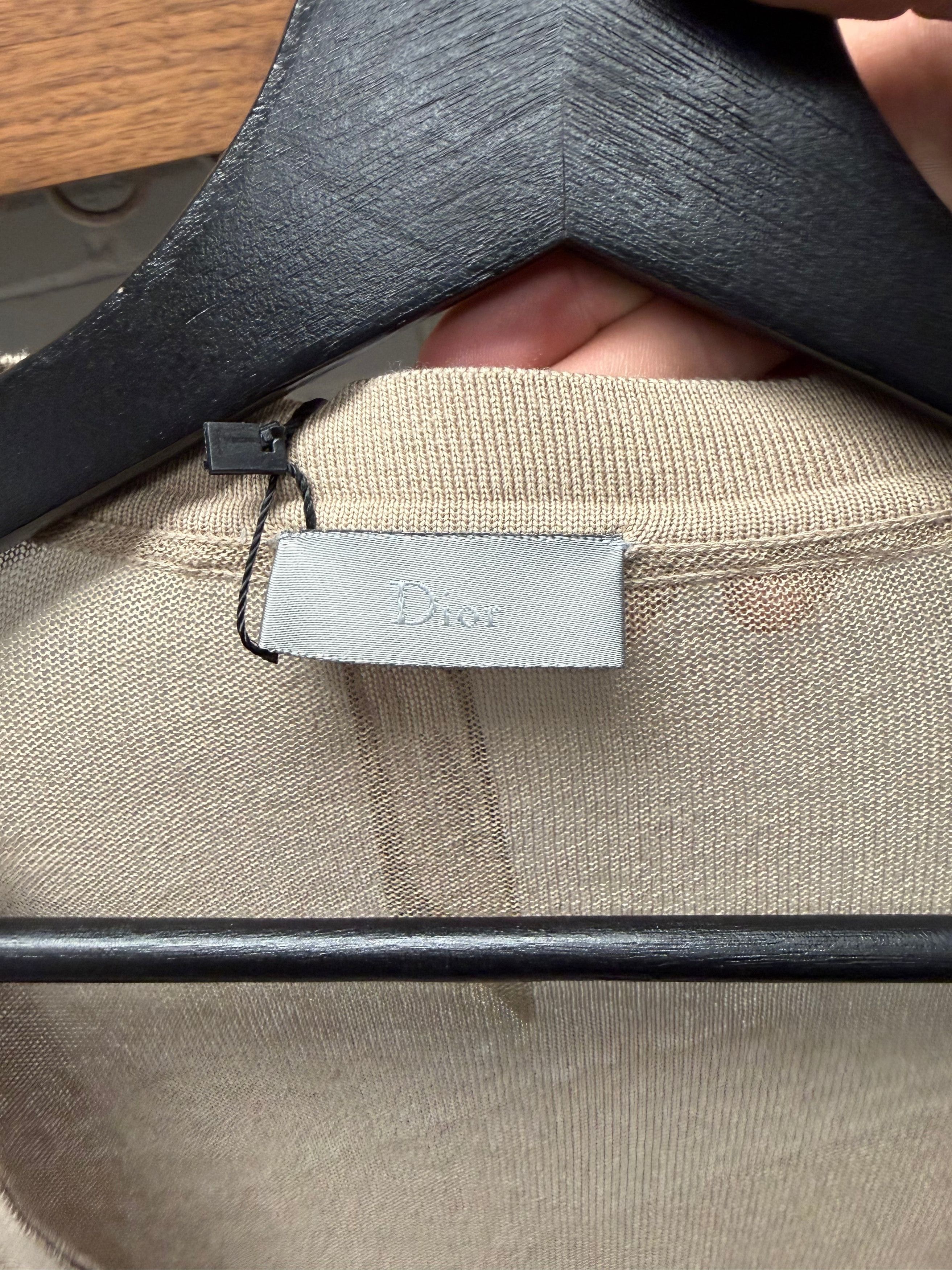Dior SS2010 Dior Homme Mesh Layered Tan Knit Cardigan Size US M / EU 48-50 / 2 - 3 Thumbnail